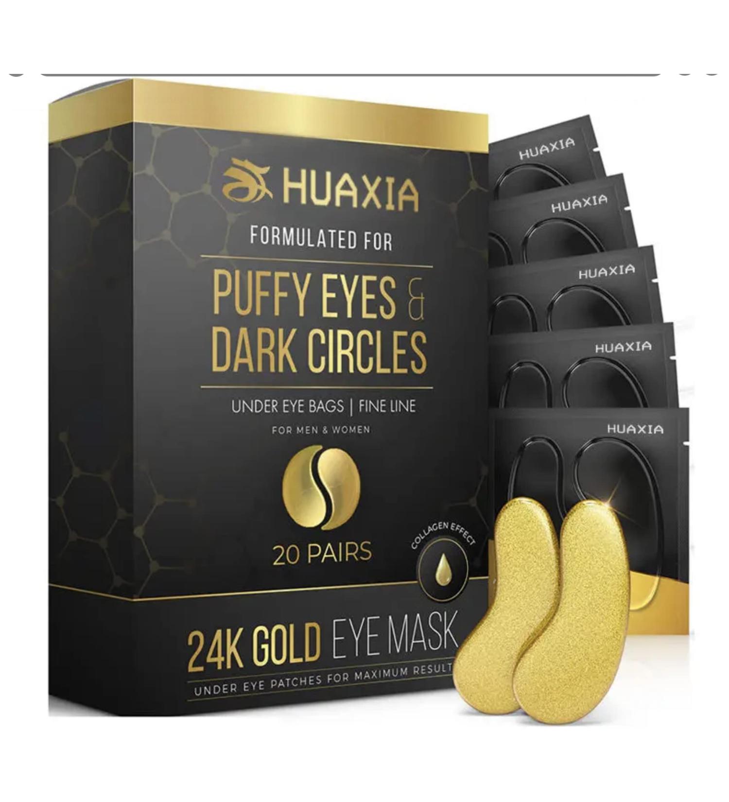 Mascarillas de Tratamiento Ocular con Col geno - Parches de Oro de 24 Kilates para el Cuidado de la Piel Bajo los Ojos - Buy Online on GoSupps.com