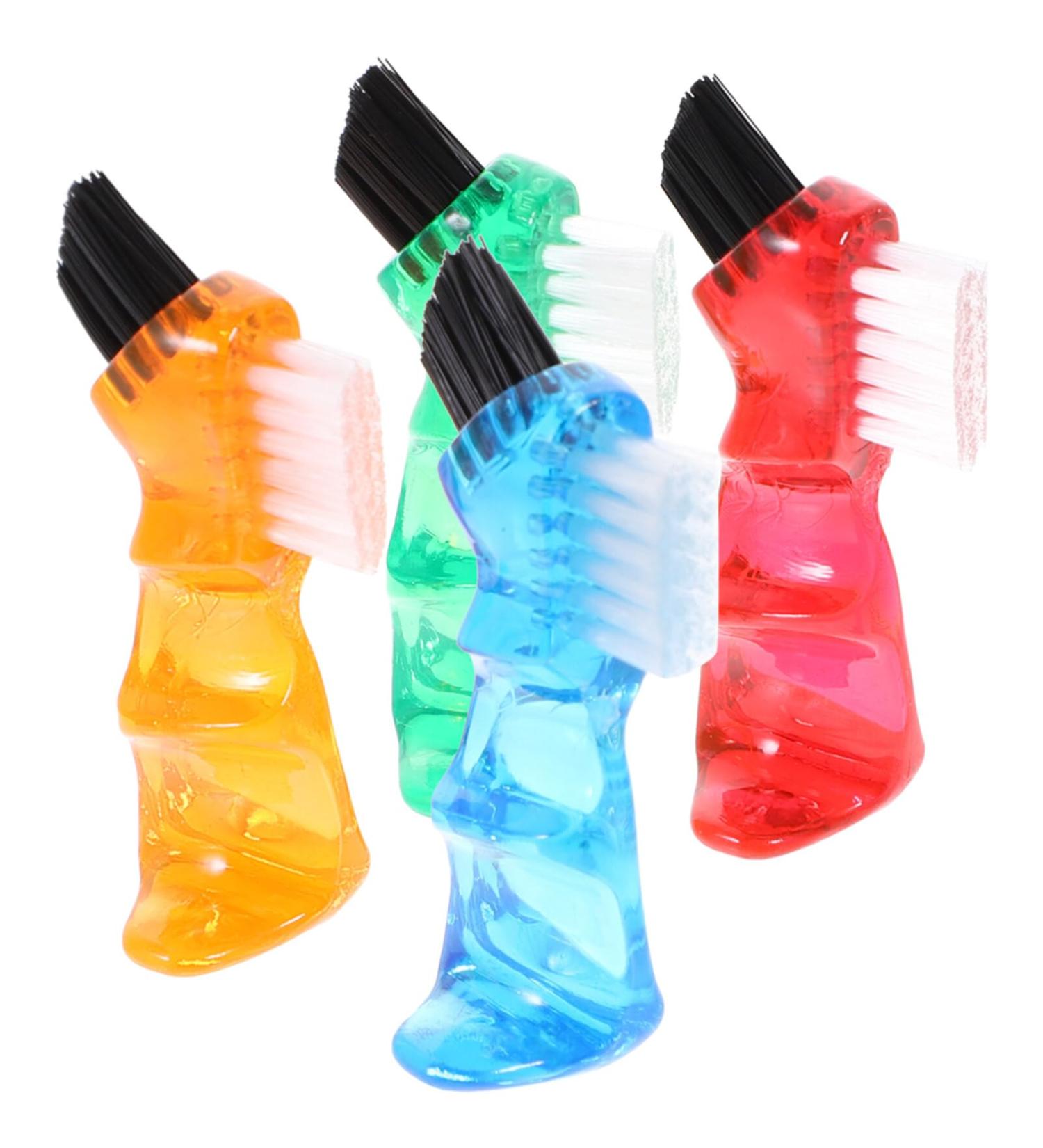 FOMIYES 4pcs Denture Toothbrush Interspace Brush Multi-Functional Brushes Basic Bites Cleaning Brushes for Oral Care Portable Denture Brush Denture Cleaner Plastic Manual Small Brush