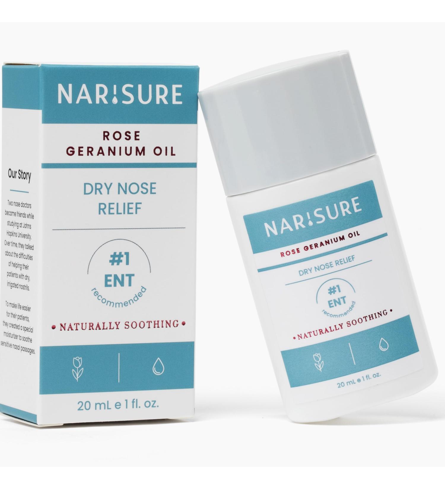 Dry Nose Relief Oil 20ml | Doctor Recommended Nasal Moisturizer | Natural Rose Geranium & Vitamin E | Soothing Emollient with Dropper Applicator - Buy Online on GoSupps.com