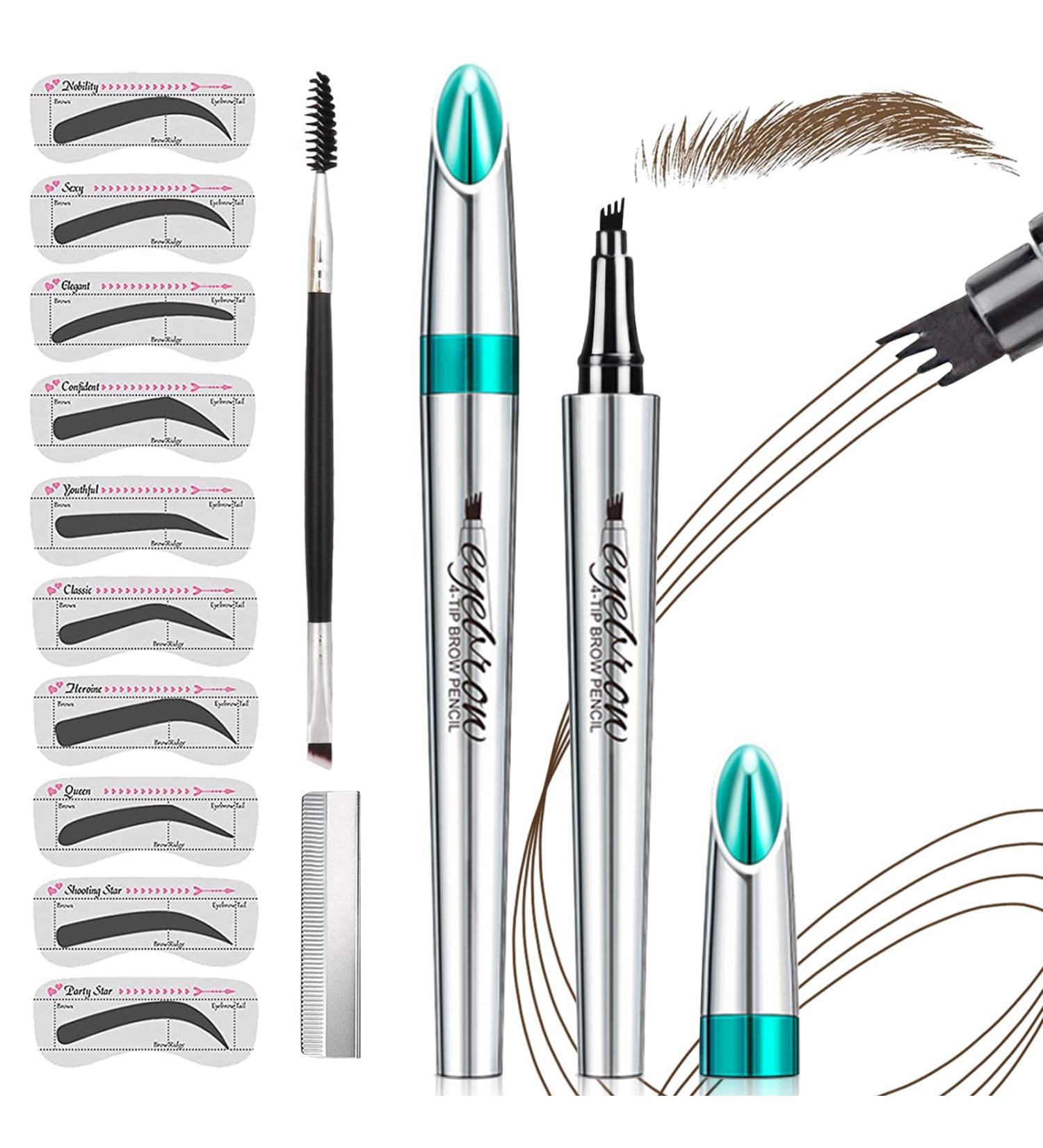 NewBang Eyebrow Pencil Set - Waterproof Microblading Pen for Natural, Longlasting Eyebrows - Dark Brown - Buy Online on GoSupps.com