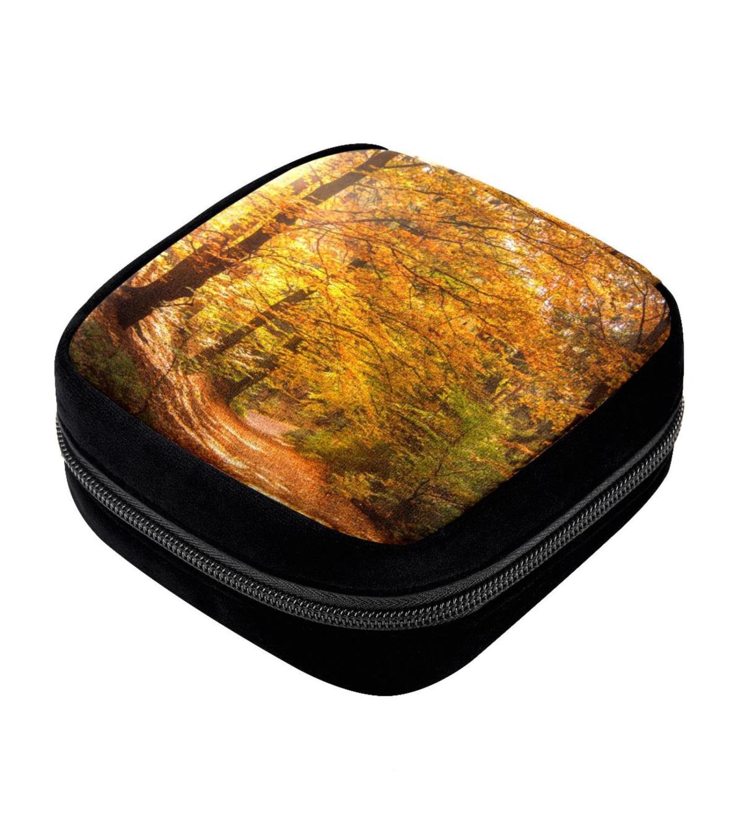 GIAPB Period Bag Sanitary Napkin Storage Pad Holder | Forest Maple Tree Makeup Pouch | Jungle Color3020 - Buy Online on GoSupps.com