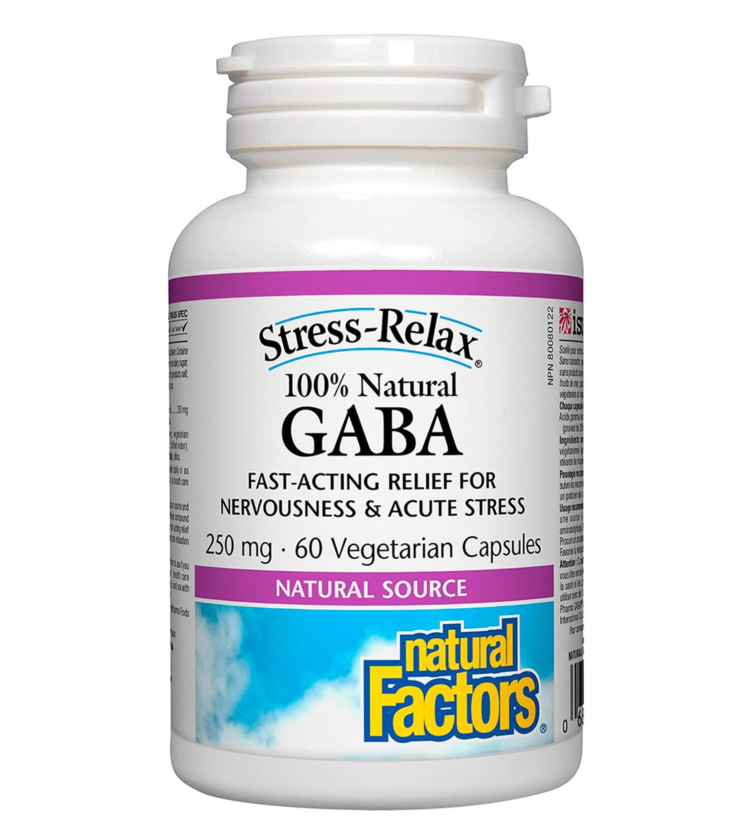 NATURAL FACTORS Gaba (250 mg - 60 veg caps) - Buy Online on GoSupps.com