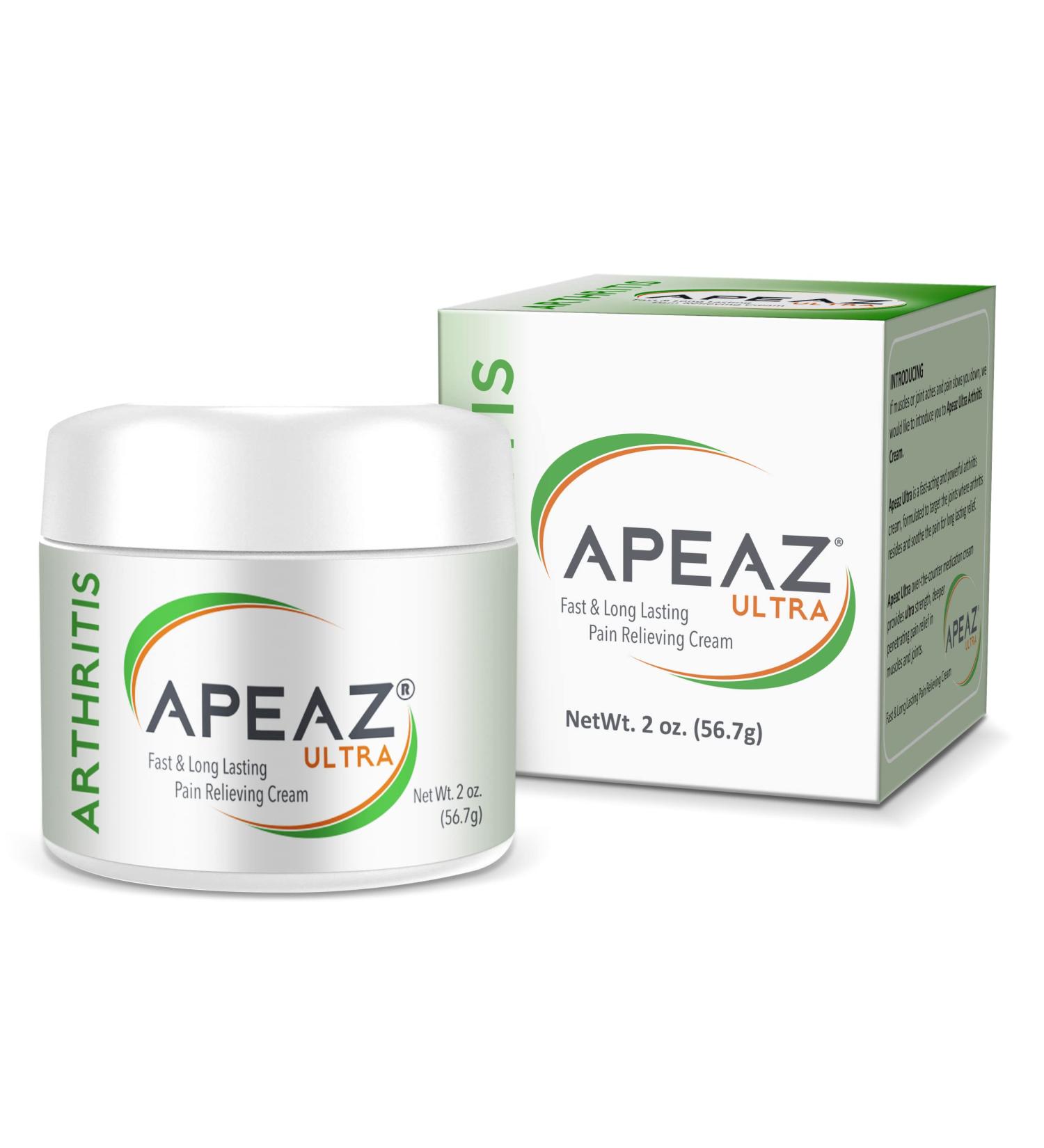 Apeaz Arthritis Pain Relief Cream (2oz) with Menthol, MSM & Camphor - Temporary Relief for Muscle & Joint Pain - Buy Online on GoSupps.com