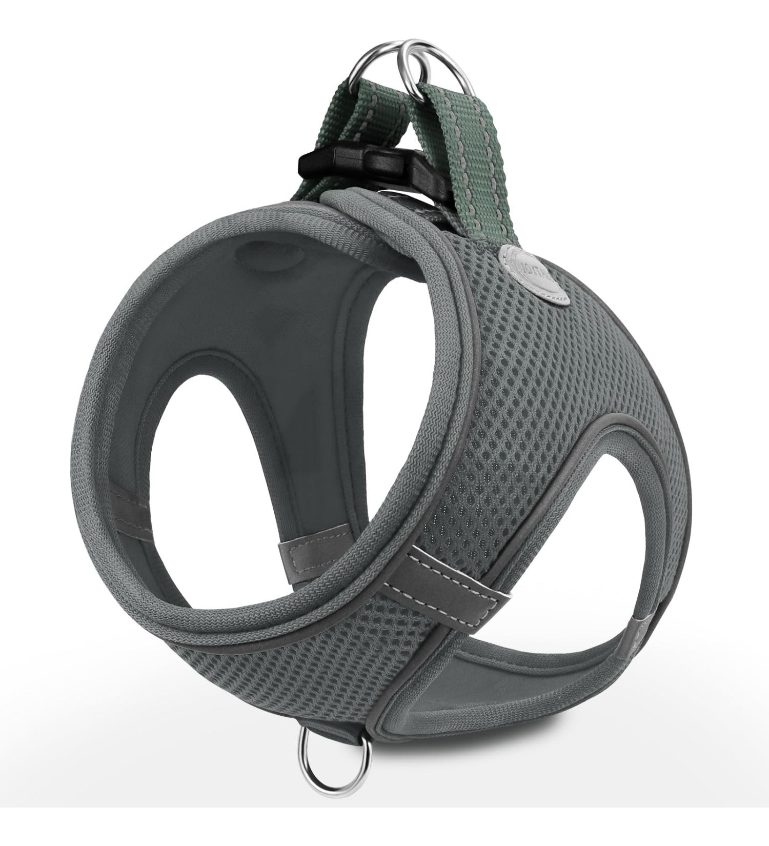 Joyal Reflective Soft Padded Dog Harness for Small Dogs - Air-Mesh Design S Size (38-42cm) - Ideal for Puppies - Gray - Buy Online on GoSupps.com