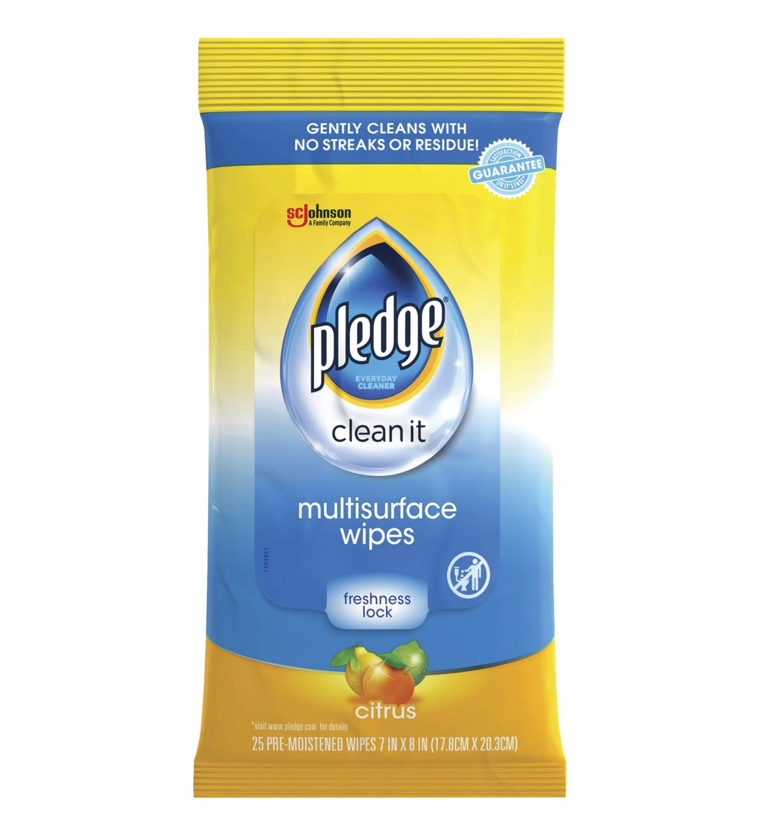 Pledge Multi Surface Everyday Wipes - 25 Count | International Shipping Available - Buy Online on GoSupps.com