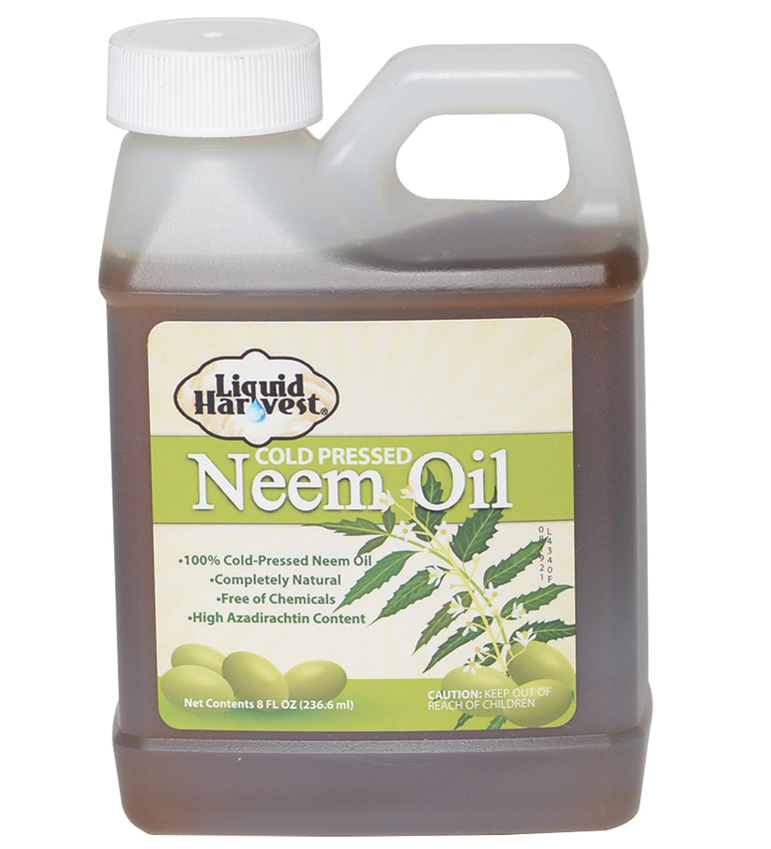 8oz Liquid Harvest Cold Pressed Neem Oil - High Azadirachtin Content for Plants & Spray Solutions - Buy Online on GoSupps.com