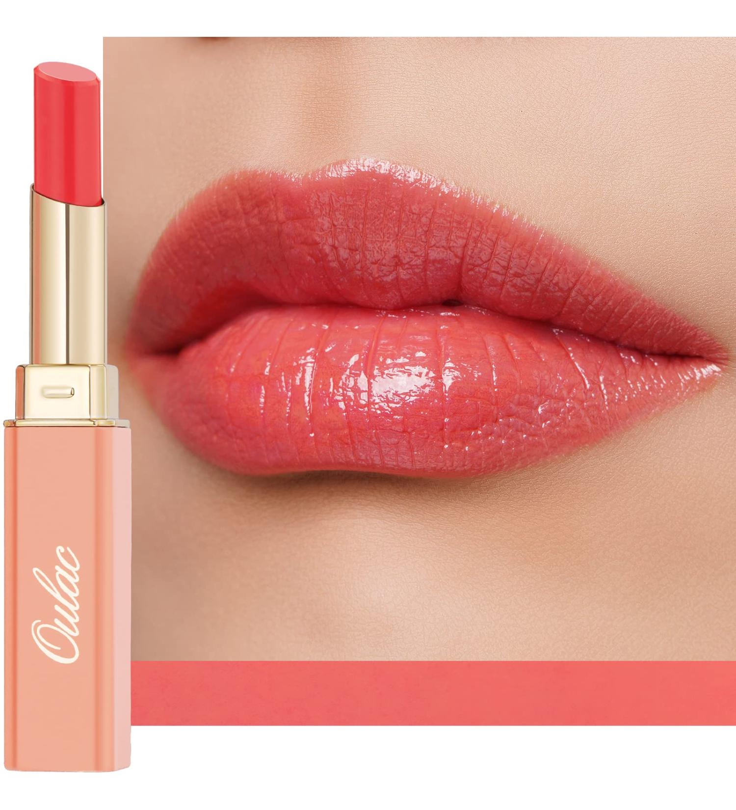 Oulac 2-in-1 Lipstick & Lip Balm - Juicy Coral Red | Vegan Hydrating Lip Care for Smooth Shiny Lips - Ideal for Dry Cracked & Brittle Lips - Buy Online on GoSupps.com