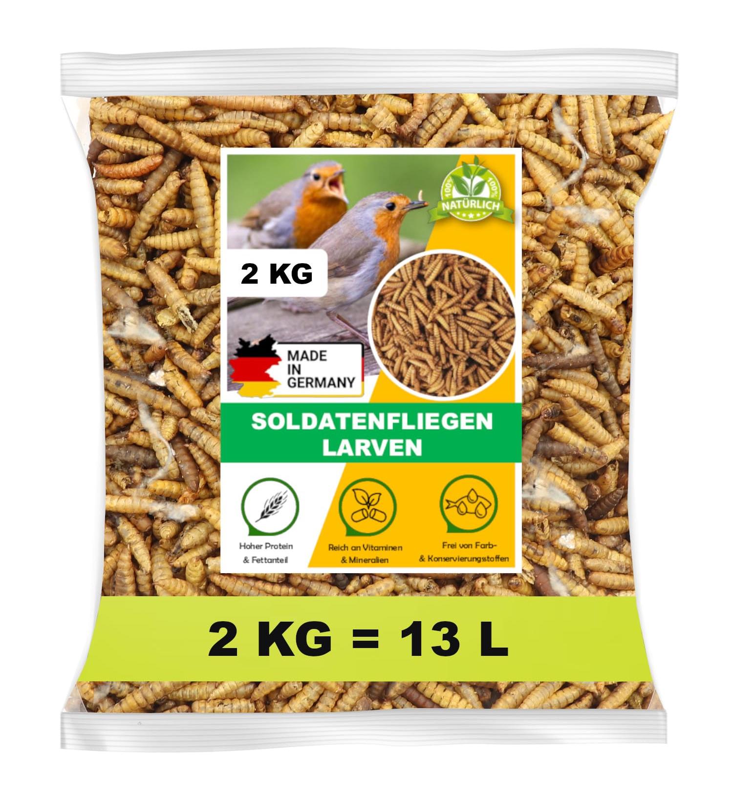 Buy Tamy Soldier Flying Larvae Dried 2kg - Premium Bird Fish Turtle & Reptile Feed | High Protein Black Soldier Fly Nutrients - Buy Online on GoSupps.com