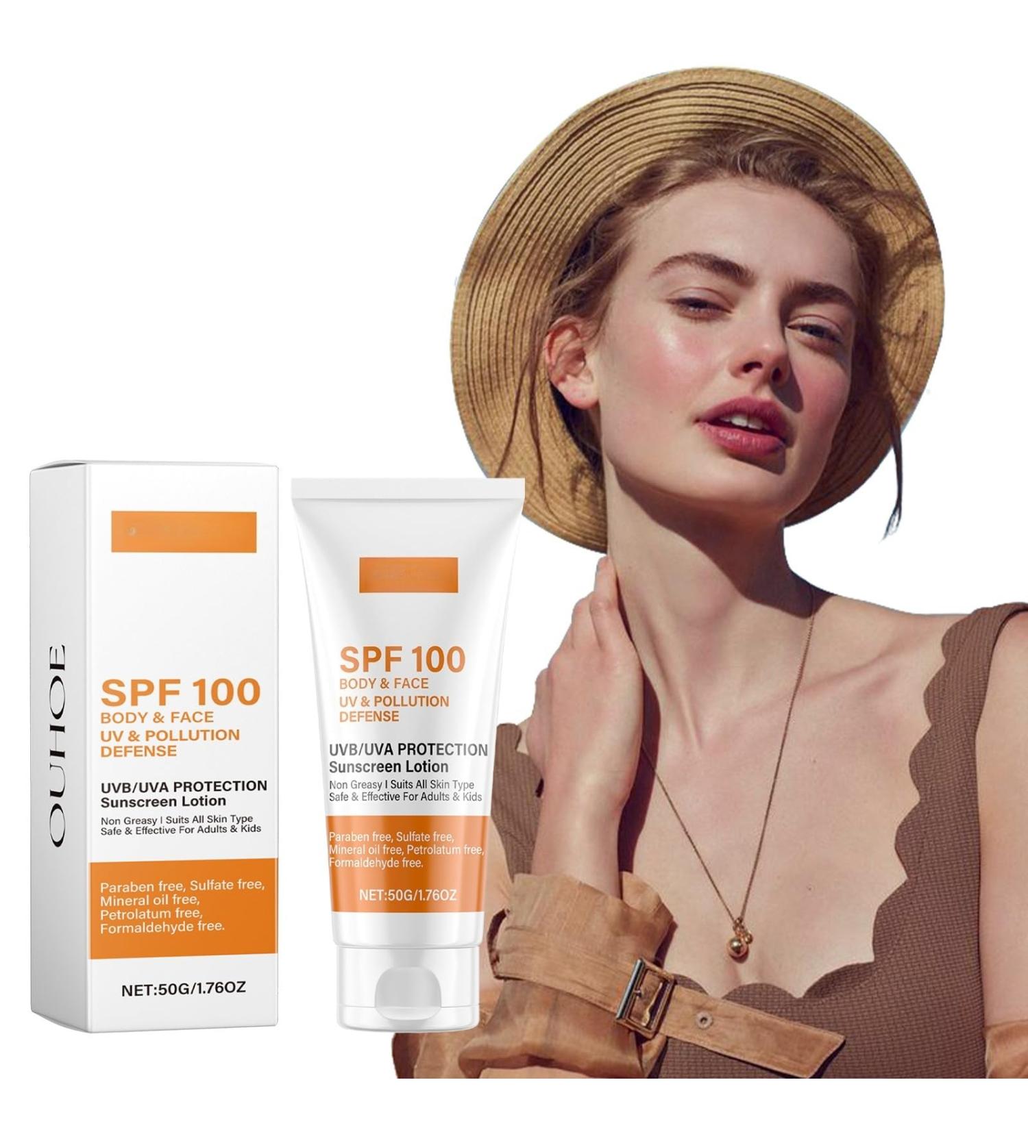 Face Sunscreen SPF 100 SPF Moisturizer Lightweight under Makeup Travel Essentials Summer Essentials Skin Care Sunscreen - Buy Online on GoSupps.com