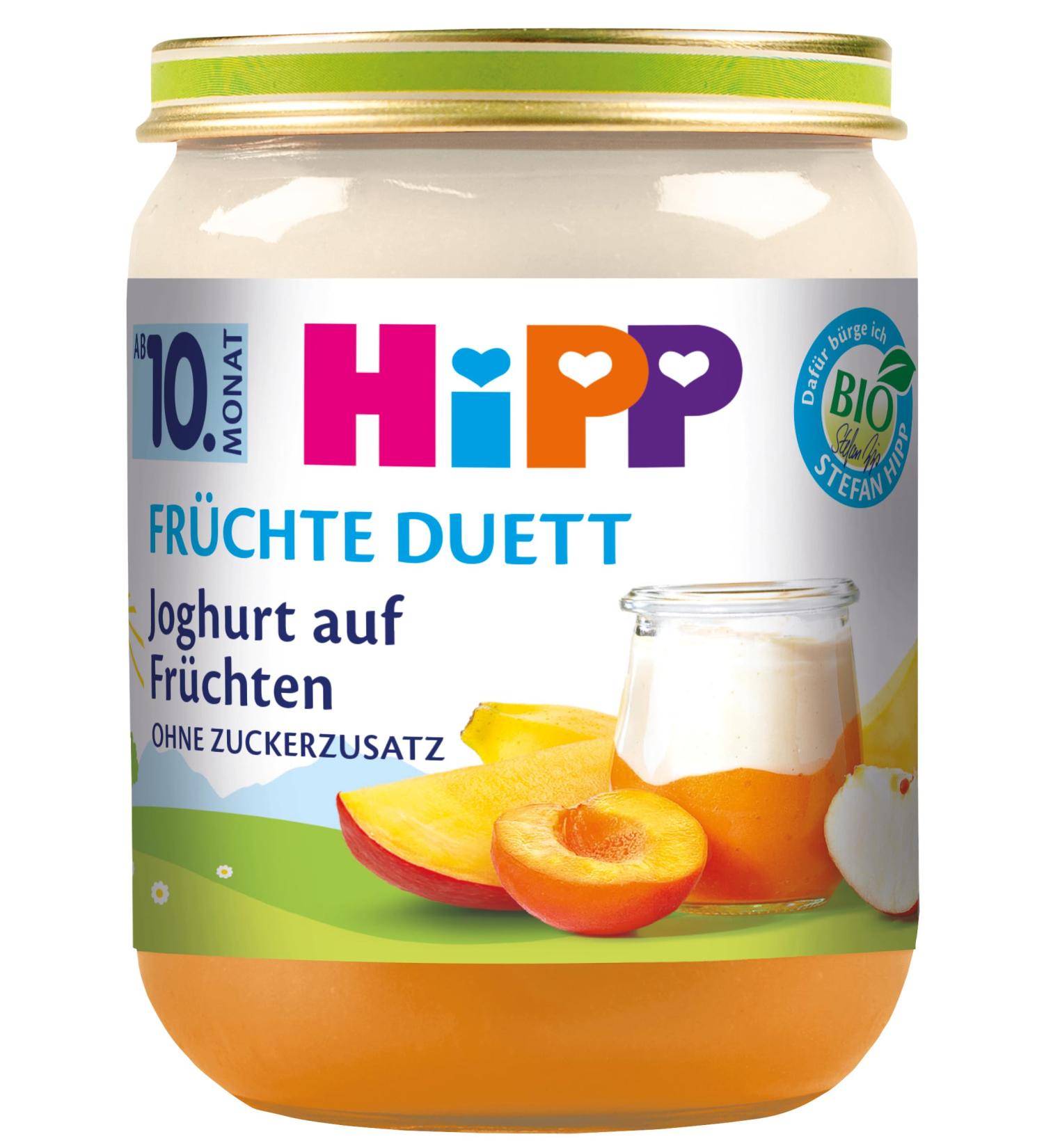 HiPP Organic Fruit Duet Yoghurt on Fruit Pack of 6 (6 x 160g)