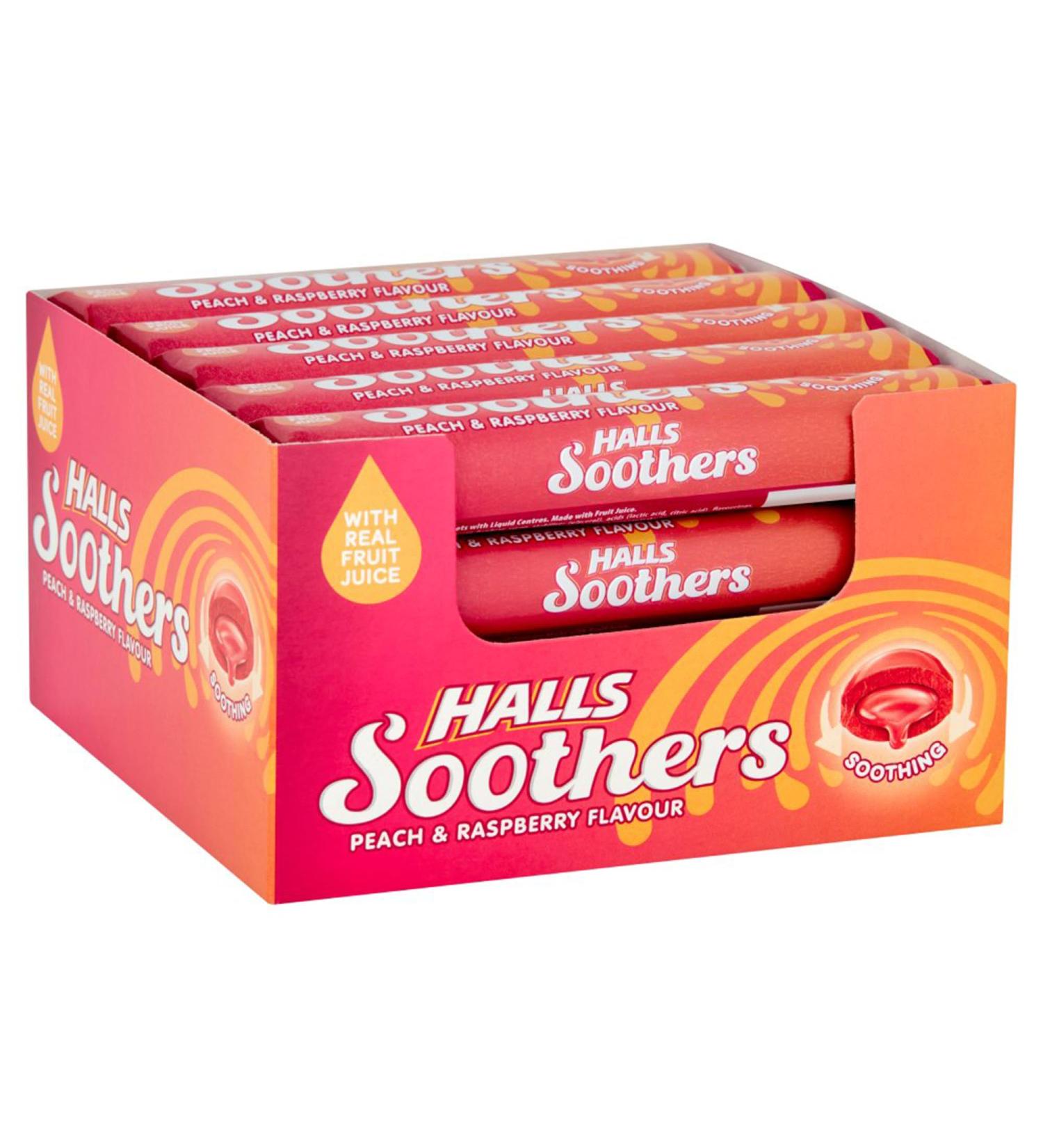 Halls Soothers Peach And Raspberry 45 g Pack of 20