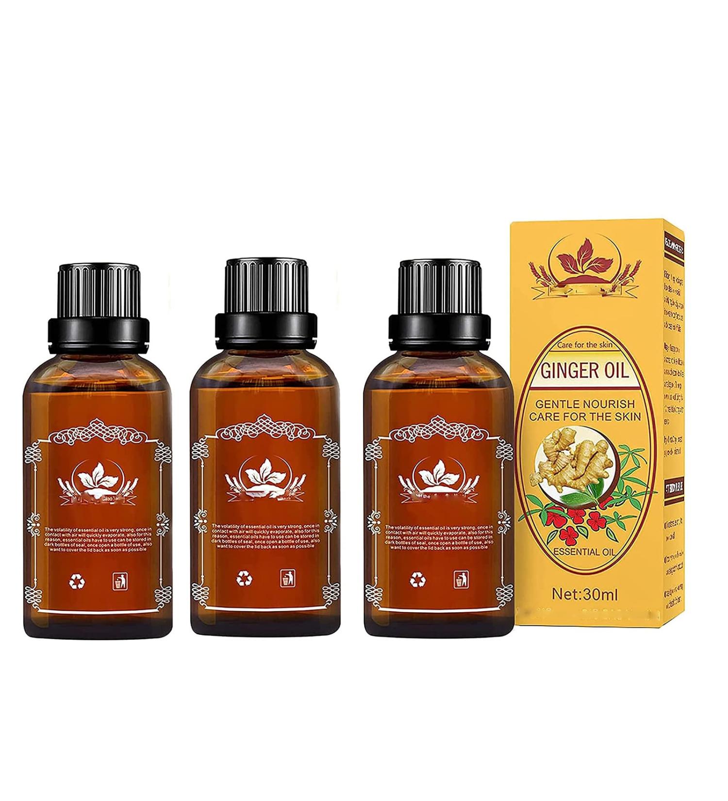 Natural Organic Ginger Essential Oil - Lymphatic Drainage & Spa Massage - 30ml (3PCs) | Relaxation & Wellness - Buy Online on GoSupps.com