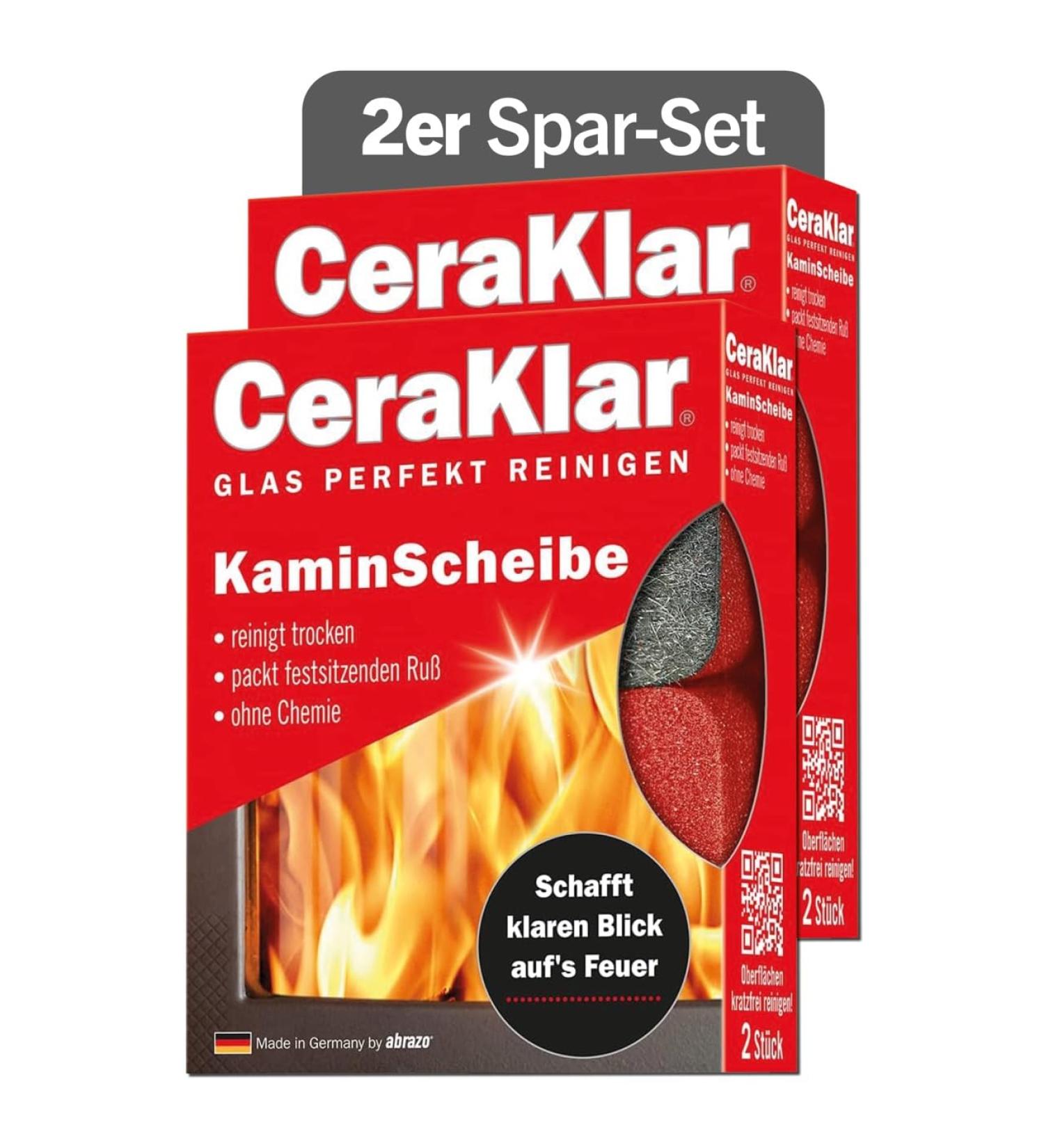 Abrazo Cera Clear Fireplace Cleaner - 4 Scratch-Free Chemical-Free Cleansers - 2 Packs of 2 Pieces for Safe Fireplace Maintenance - Buy Online on GoSupps.com