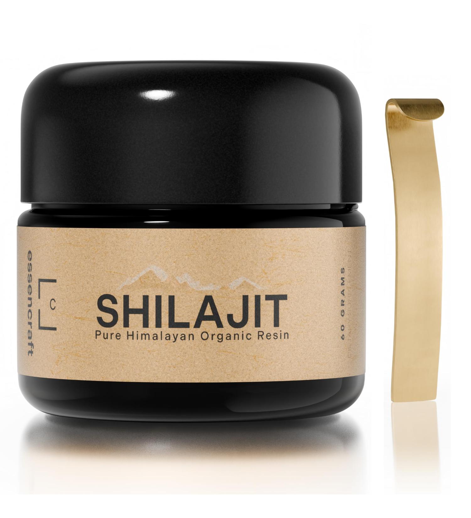 Organic Himalayan Shilajit Resin - 500mg Max Potency, Lab Tested Pure Shilajit for Men and Women, 85+ Trace Minerals Fulvic Acid, Immune Support, Energy & Cognitive Performance, 4 Month Supply, 60g - Buy Online on GoSupps.com