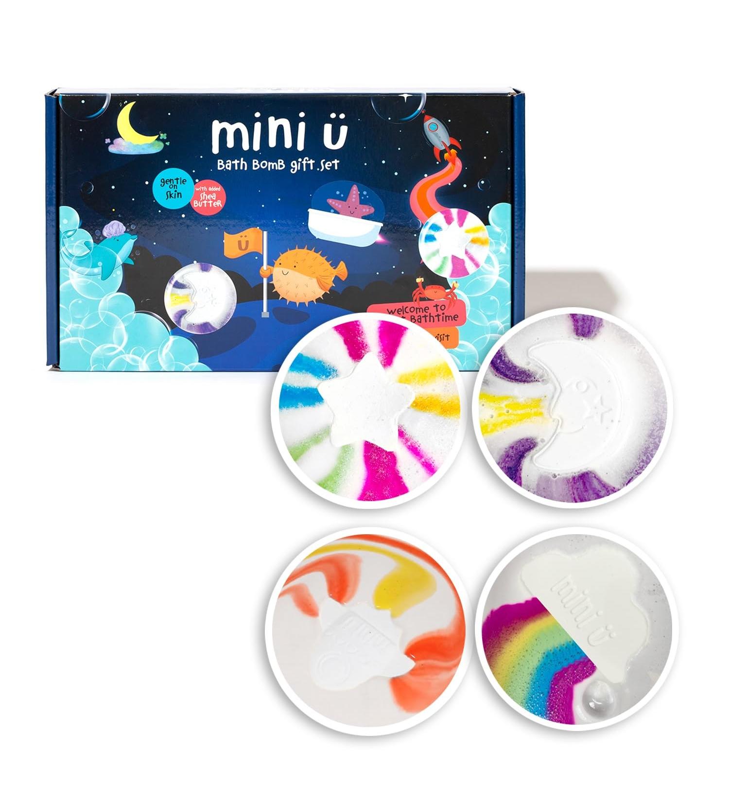 Mini U Bath Bomb Gift Set -Cloud Rainbow Rocket Moon & Star Fizzers - Moisturising Shea Butter -Bathtime Fun Bath Toys - Great Stocking Filler Gift - *Made for Mums Award 2023 Gold* - Buy Online on GoSupps.com
