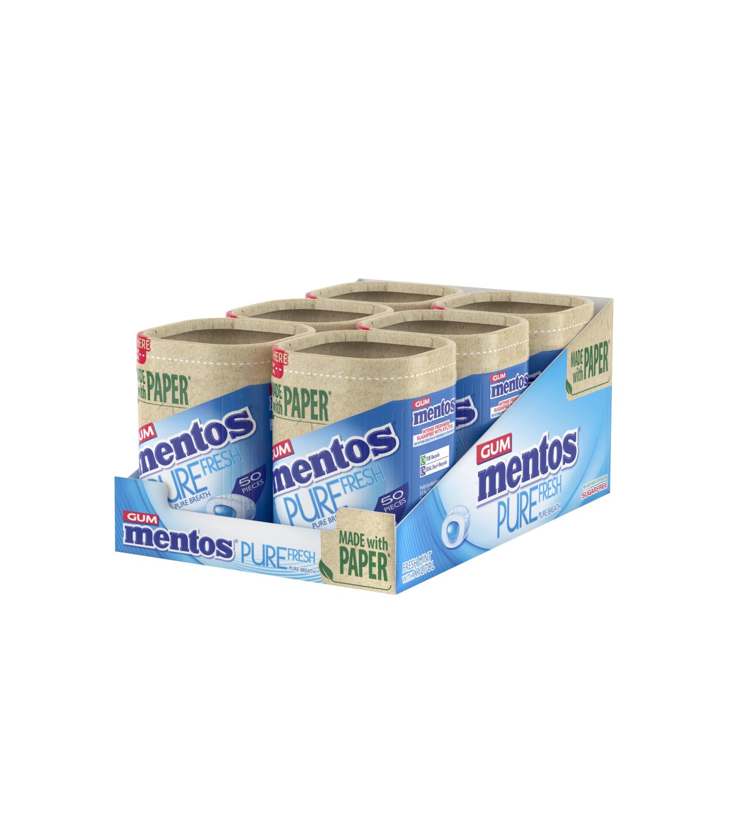 Mentos Pure Fresh Sugar Free Chewing Gum Paperboard Freshmint 50 Pieces (Pack of 6) Freshmint 50 Count (Pack of 6) - Buy Online on GoSupps.com