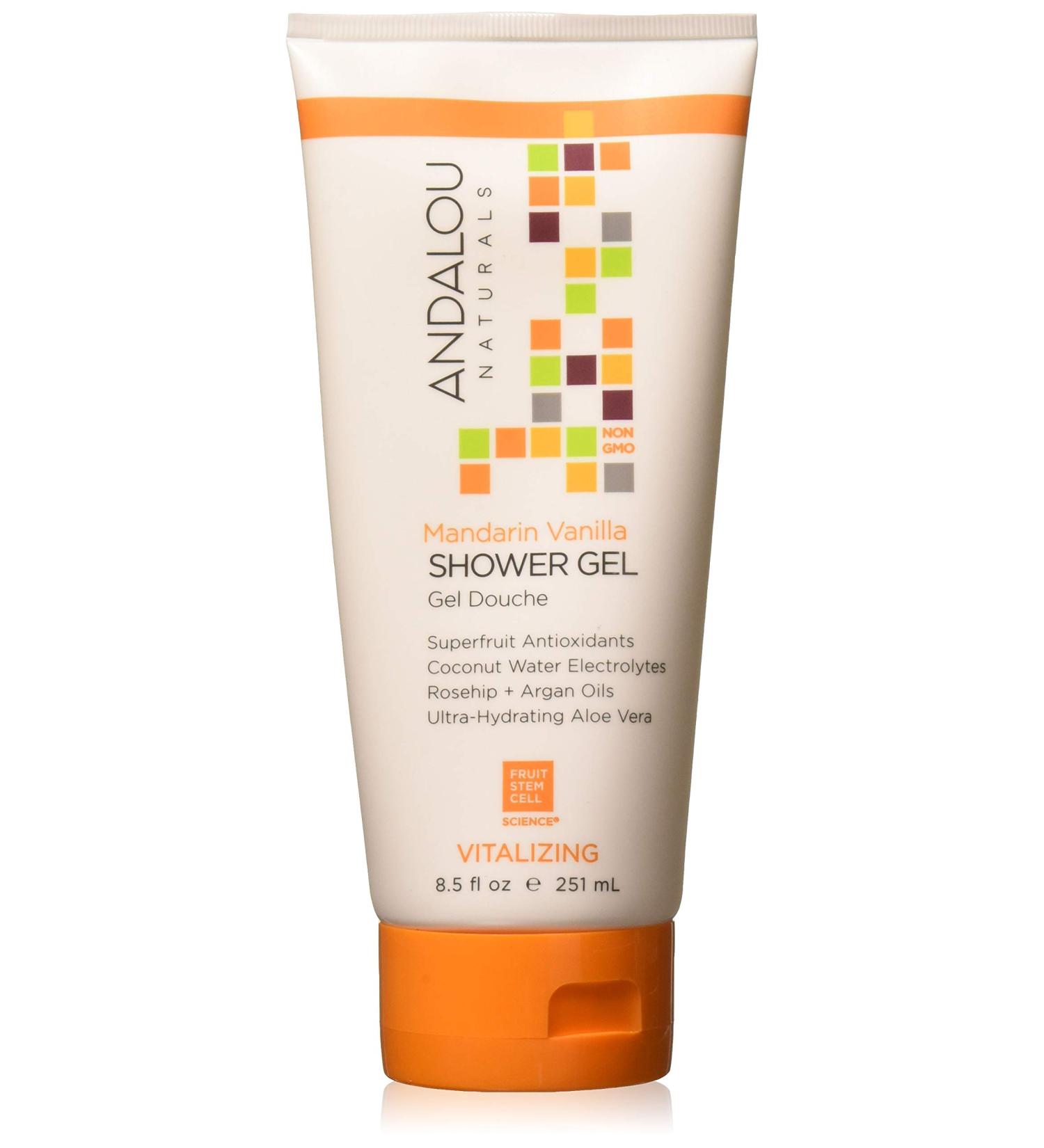 Andalou Naturals Mandarin Vanilla Shower Gel - 8.5 Oz & 1.42 Oz (Pack of 6) | Natural Skincare International Shipping - Buy Online on GoSupps.com
