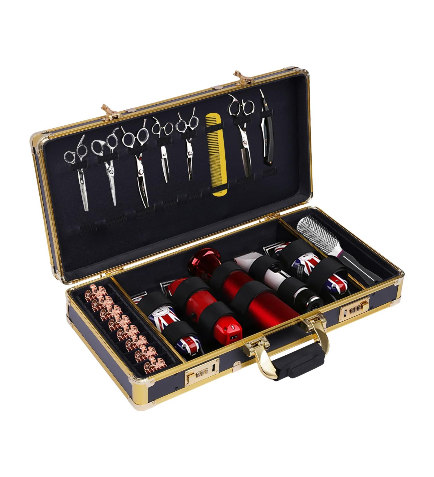 Portable Barber Carrier Bag Styling Tools Accessories Storage Case Travel Case for Hairdresser Hair Clippers Scissors Trimmer Hairdressing Supplies - Buy Online on GoSupps.com