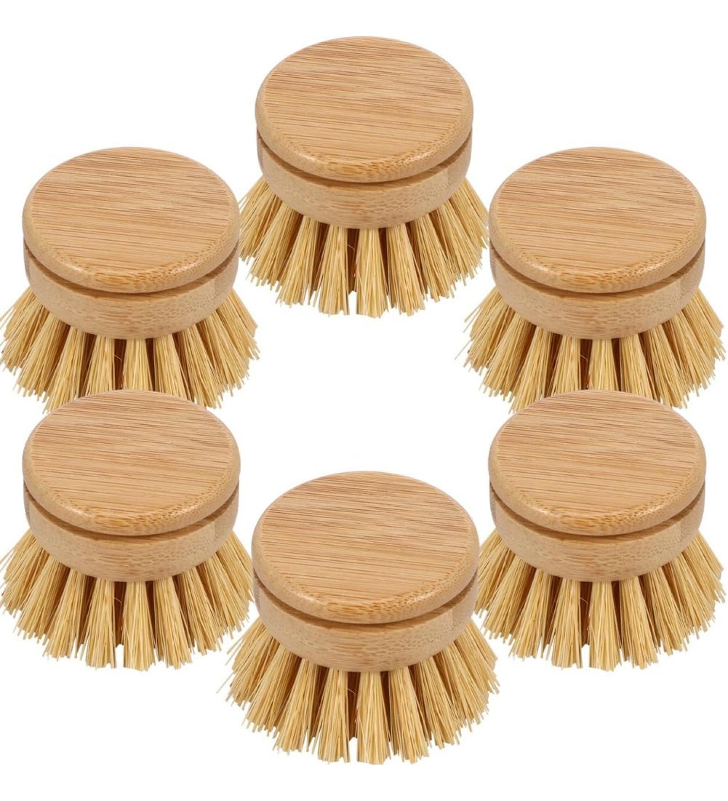 tibiu 6Pcs Soft Sisal Bristle Dish Natural Washing Brush Eco-Friendly Washing Up Brush Replacement - Buy Online on GoSupps.com