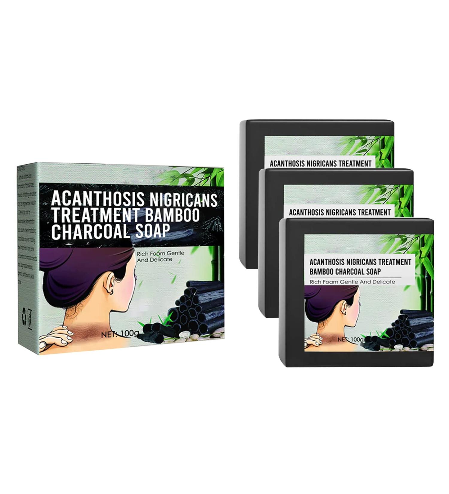 Acanthosis Nigricans Treatment Bamboo Charcoal Soap - Set of 3 for Dark Skin Lightening - Buy Online on GoSupps.com