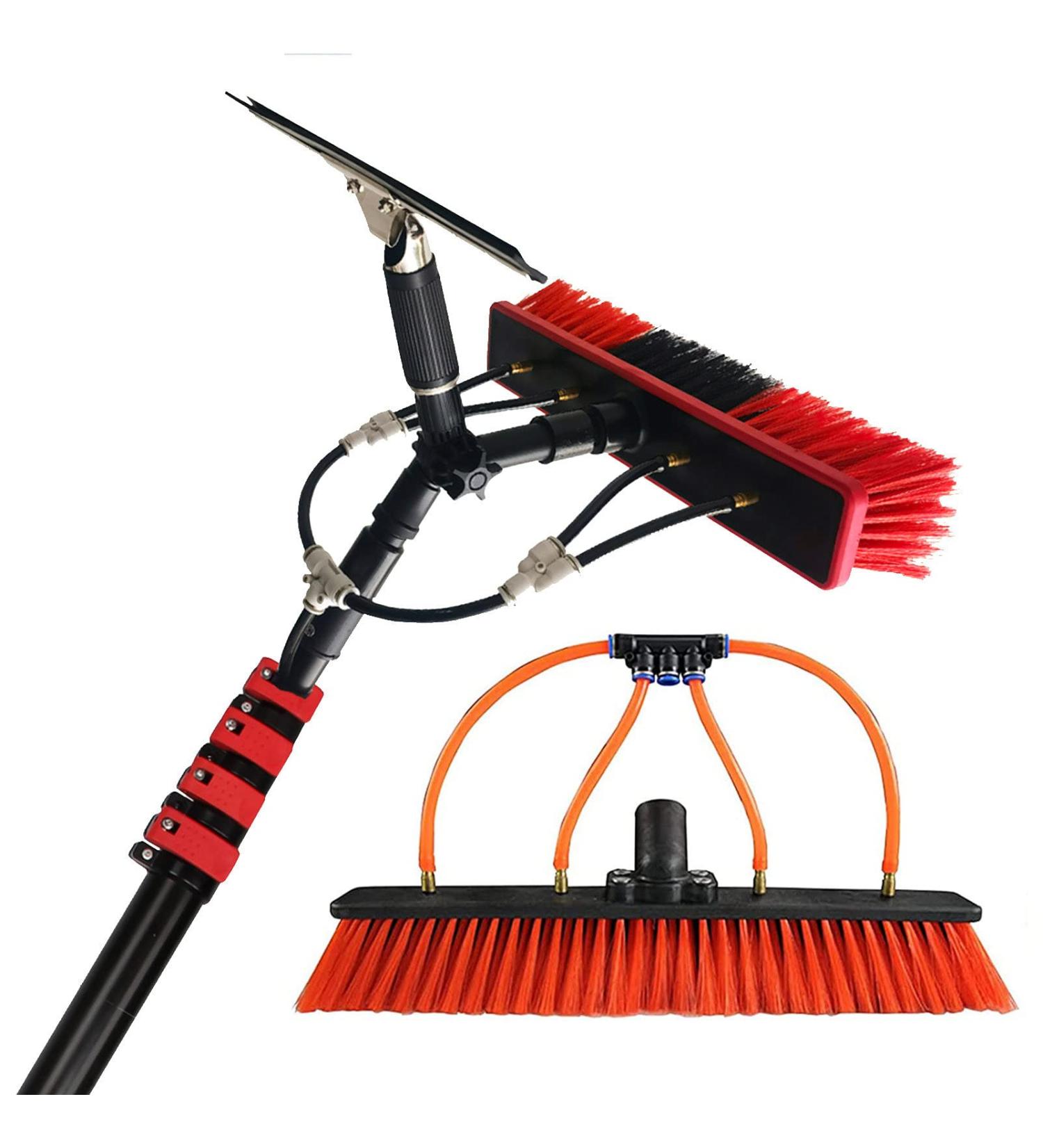 Window Cleaning Brush Equipment Water Fed Telescopic Brush/Brush and Squeegee/Extendable Water Fed Pole Set Scrubbing Brush 55cm Brush Head 9M/30FT - Buy Online on GoSupps.com