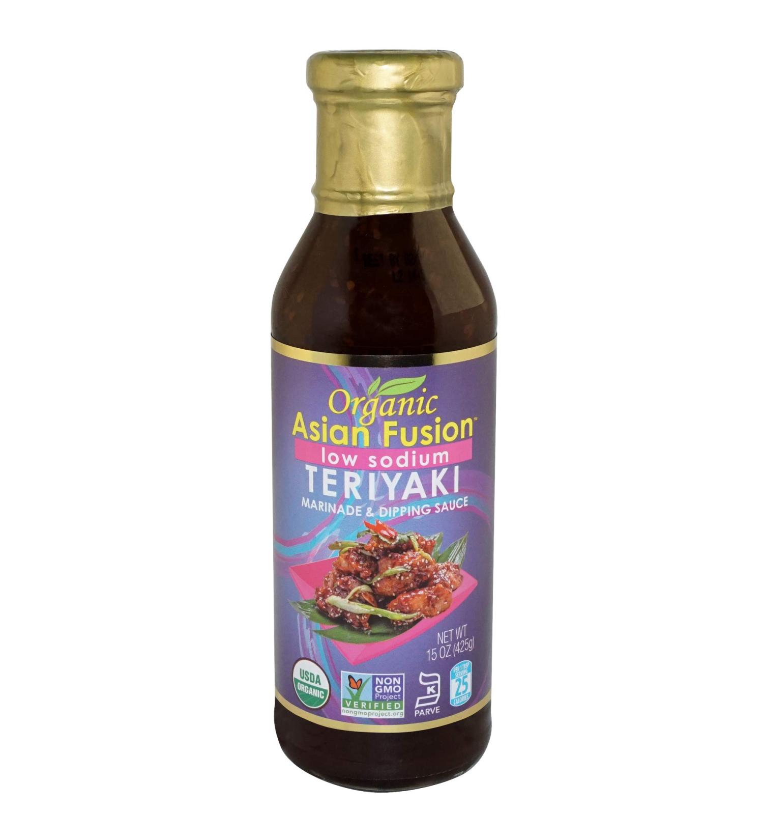 Organic Asian Fusion Low Sodium Teriyaki Sauce - USDA Organic, Non GMO, Gluten Free, Kosher Parve - 15 Oz, Made in USA - Buy Online on GoSupps.com