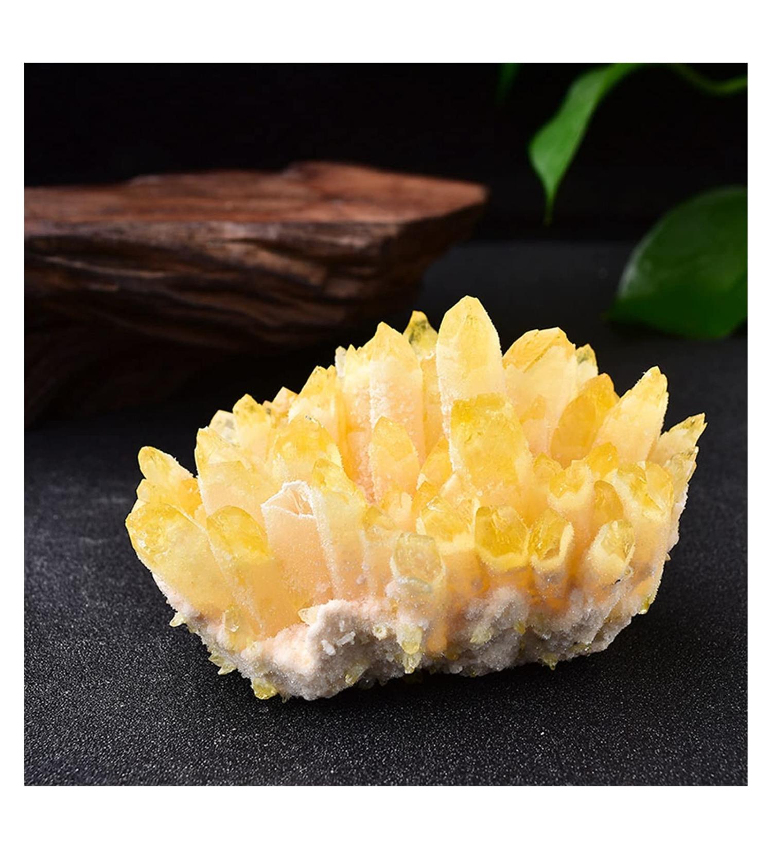 Natural Crystal Cluster Ore Specimens Yellow Green Quartz Reiki Stone Raw CrystalsHome Decor Collect Gifts Ornaments 1PCS Stone Mineral Specimen (Color : Yellow Size : 300-400g) 300-400g Yellow - Buy Online on GoSupps.com