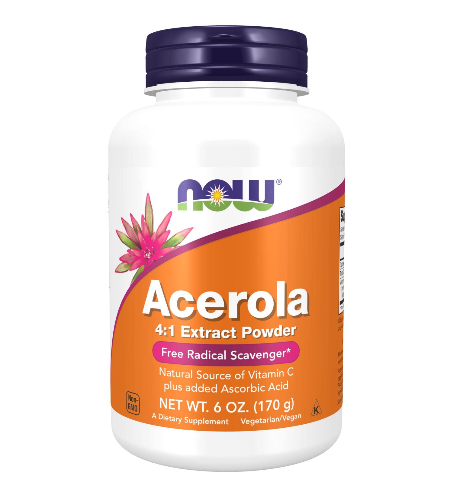 Now Foods Acerola 4:1 Extract Powder 6 oz - Natural Vitamin C Boost - Buy Online on GoSupps.com