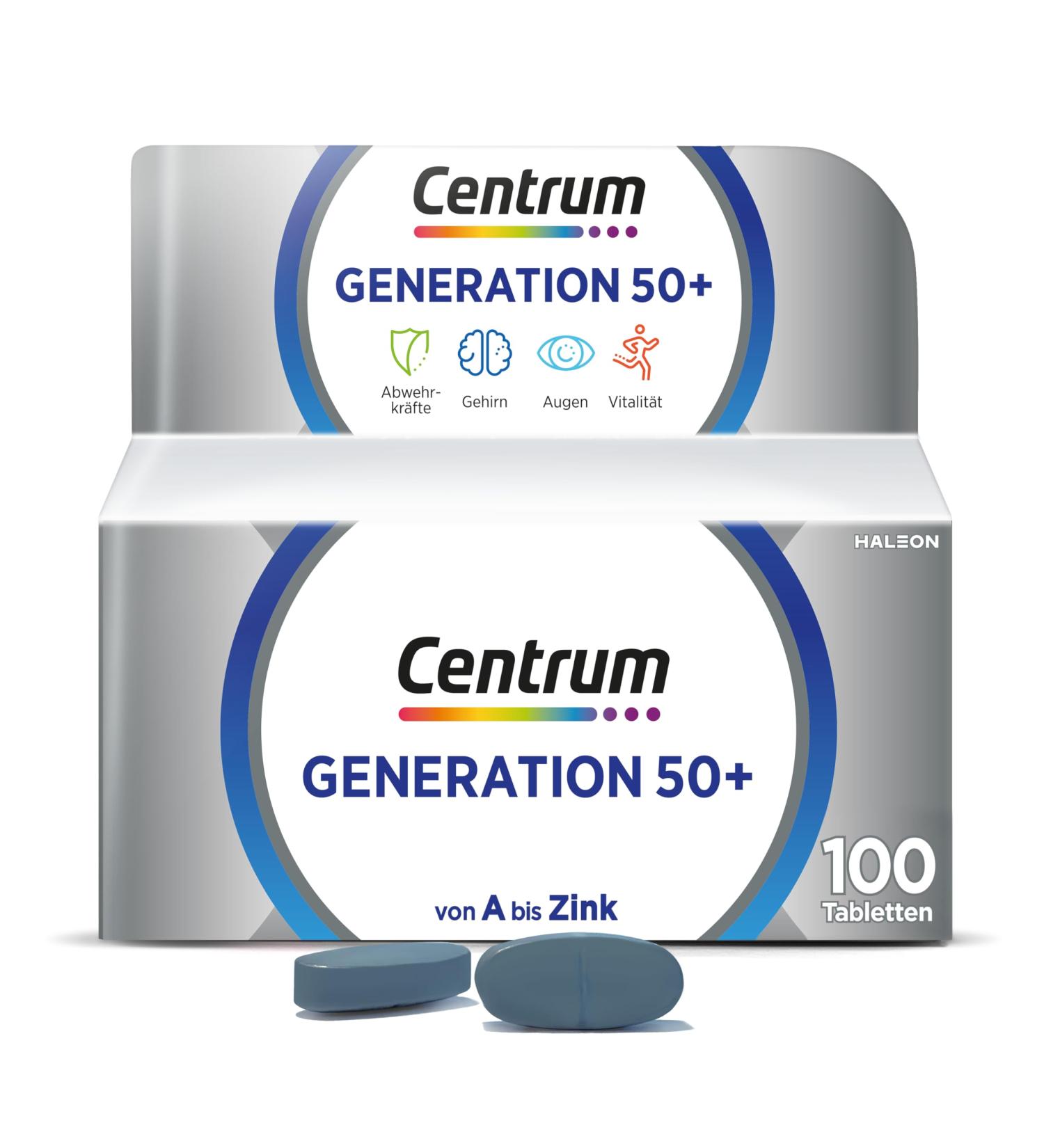 Centrum Generation 50+ 100 St - Premium Nutritional Supplements for Best Agers - Daily Micronutrient Complete Supply - International Shipping Available - Buy Online on GoSupps.com