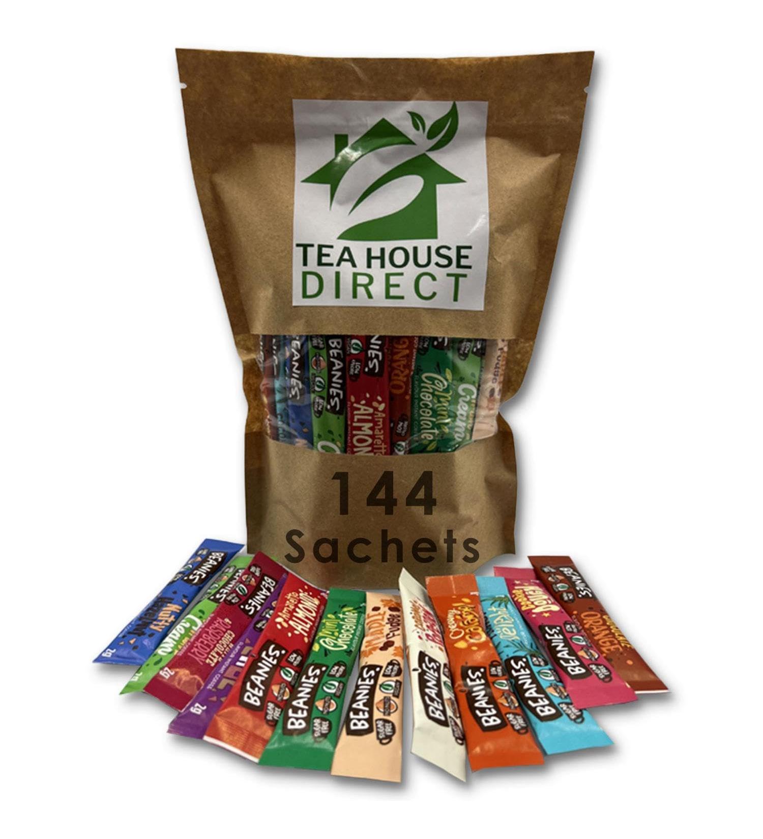 Beanies Mixed Flavour Instant Coffee - Irish Cream Chocolate Orange Caramel Popcorn Mint Chocolate Amaretto Almond Coconut Delight Nutty Hazelnut and more | Flavour for Every Mood | 144 Sachets - Buy Online on GoSupps.com
