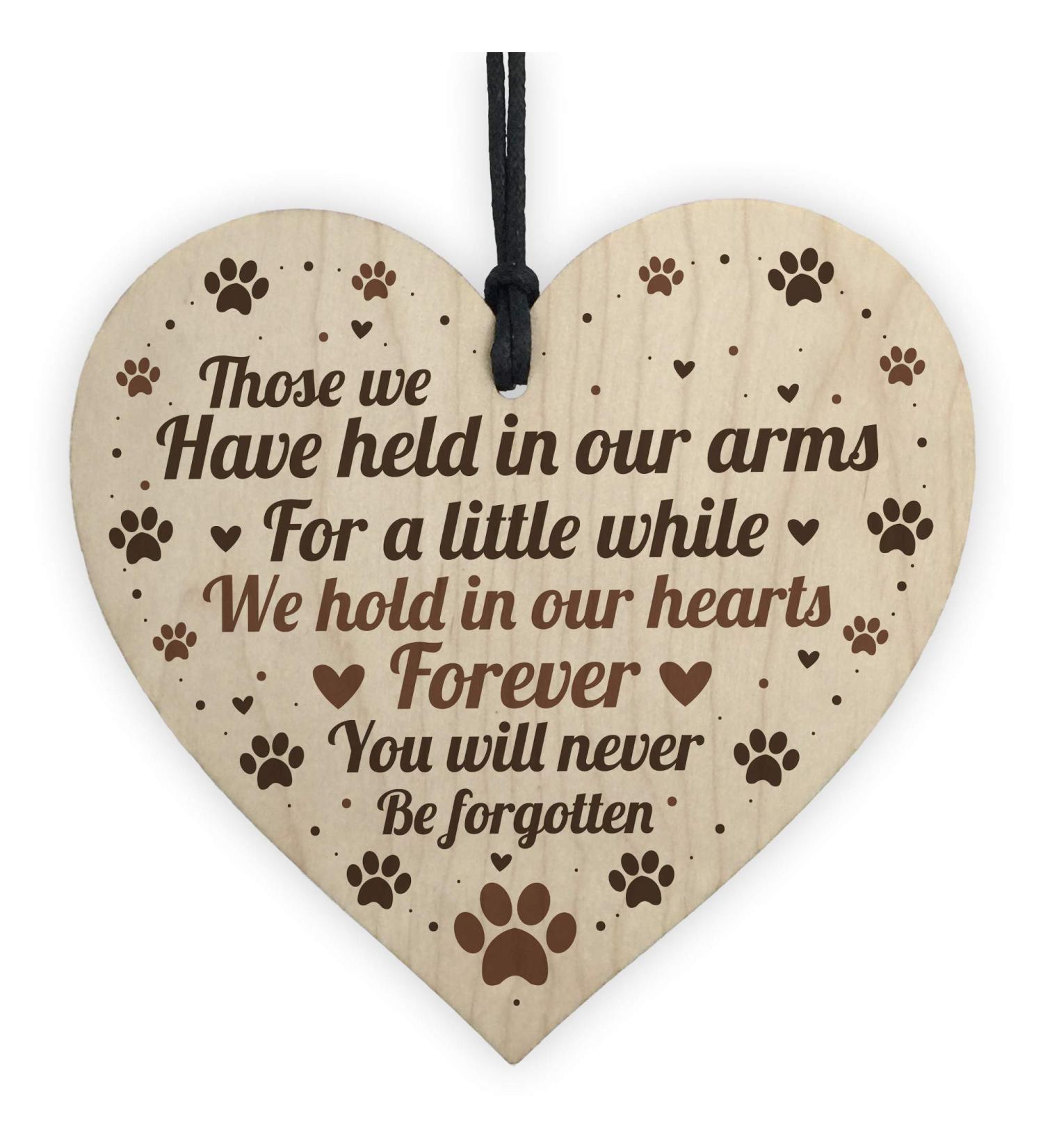 Red Ocean Wooden Heart Pet Memorials - Cat Dog Remembrance Grave Plaque Gift - Buy Online on GoSupps.com