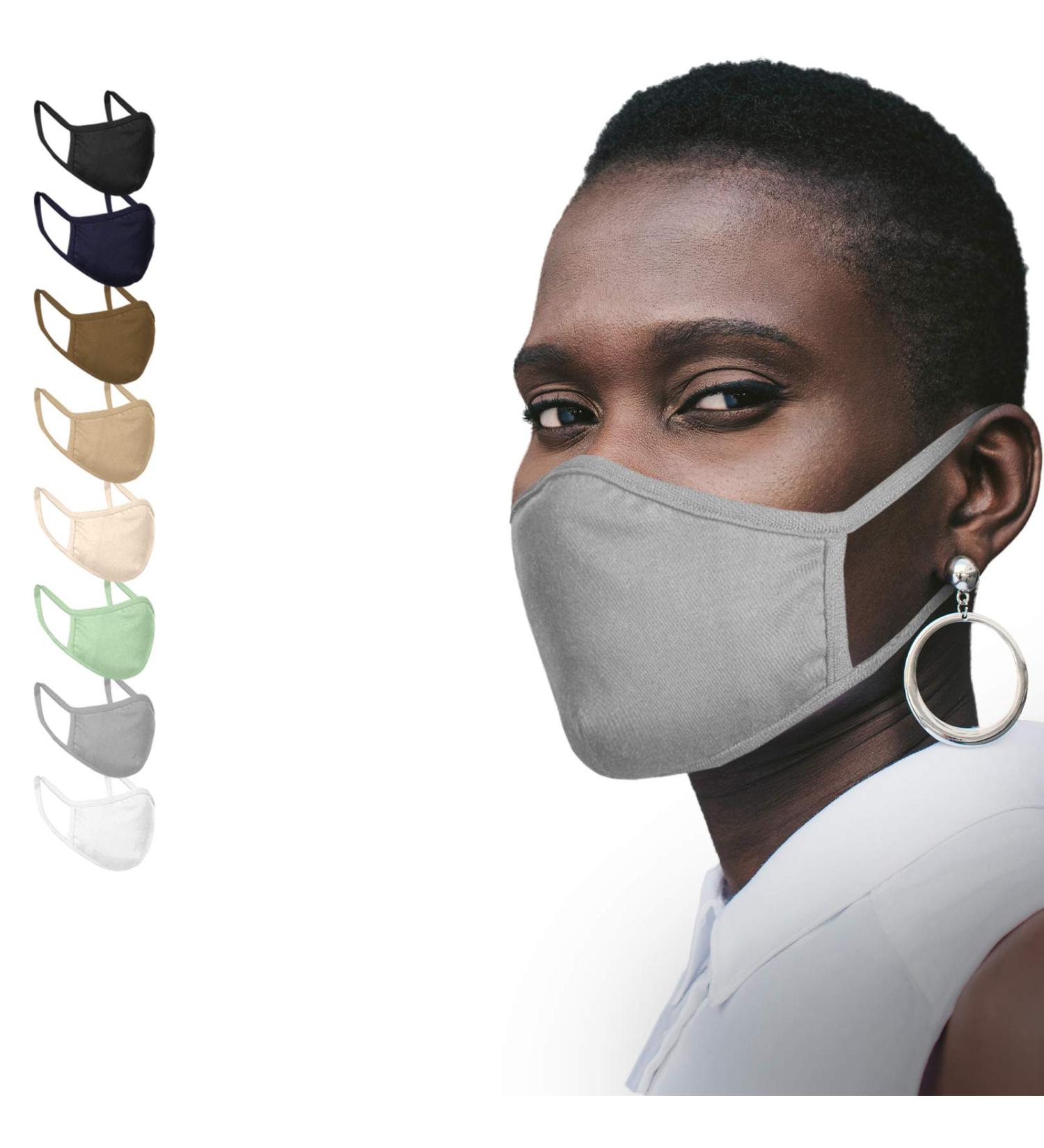 JAGO Washable Facial Masks - 2-Layer Cotton Community Masks for Men & Women | Filter Compartment | Available in Sets of 2/4/8/10 | Everyday Gray Fabric Mask - Buy Online on GoSupps.com