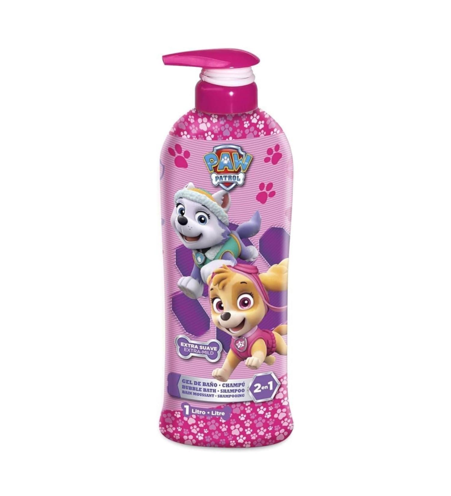 Paw Patrol Children Hair and Body Wash 2 in 1 Bubble Bath and Shampoo with Dispenser Paraben Free Suitable for All Hair Types and Dry Sensitive Skin and Scalp 1L