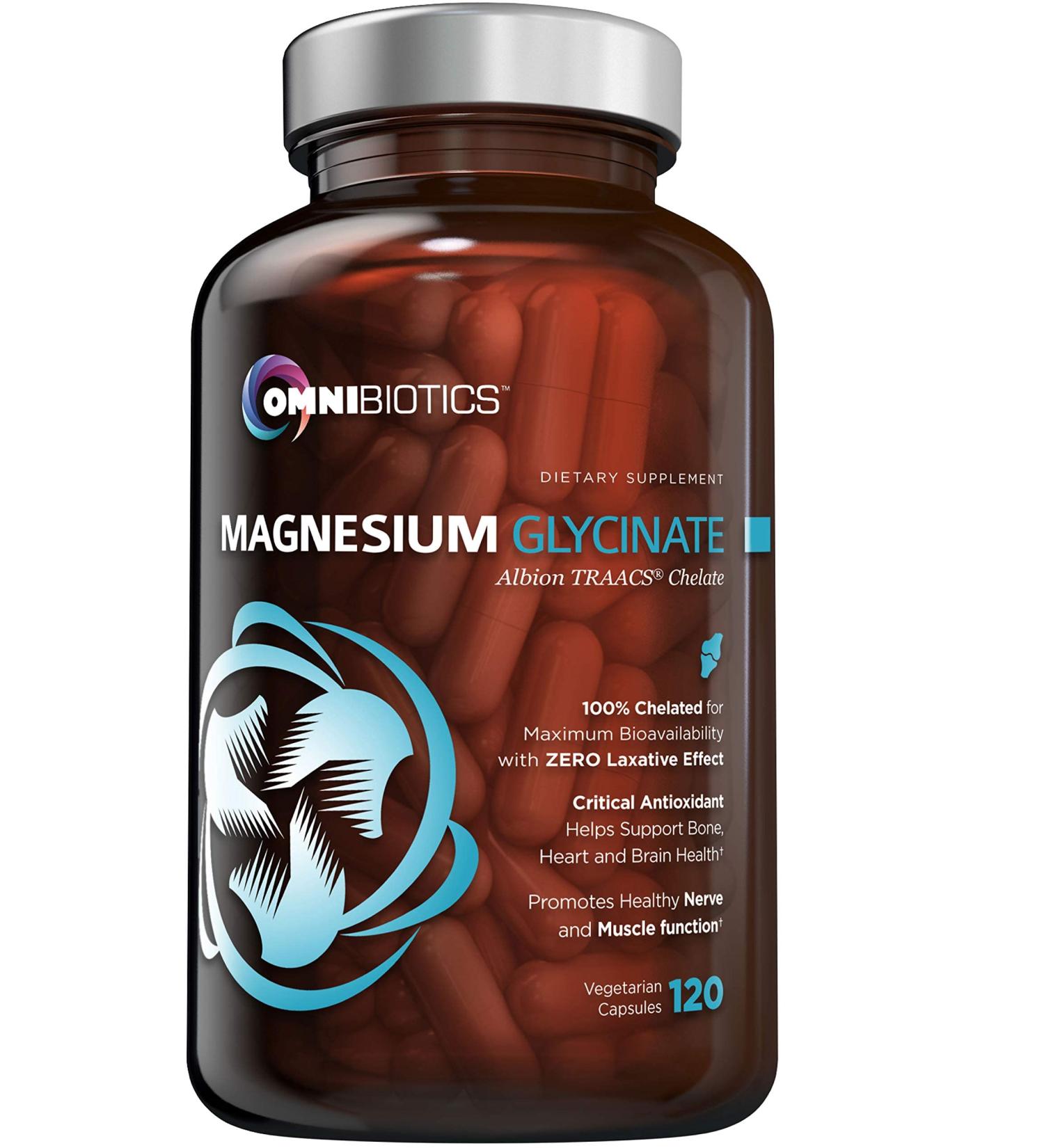 Magnesium Glycinate Albion TRAACS Bisglycinate Chelate - 200mg - 120 Vegetarian Capsules - Buy Online on GoSupps.com