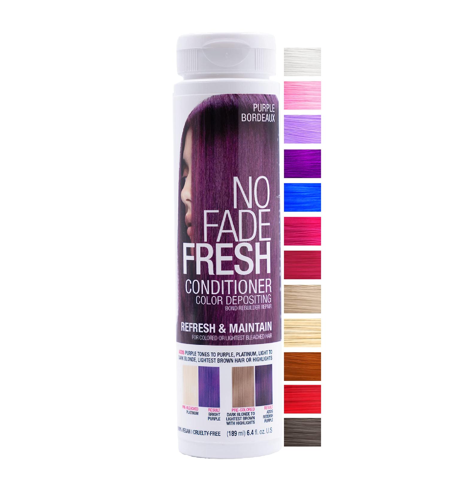 No Fade Fresh Purple Bordeaux Hair Color Depositing Conditioner with BondHeal - Vegan & Cruelty-Free - 6.4 oz - Buy Online on GoSupps.com