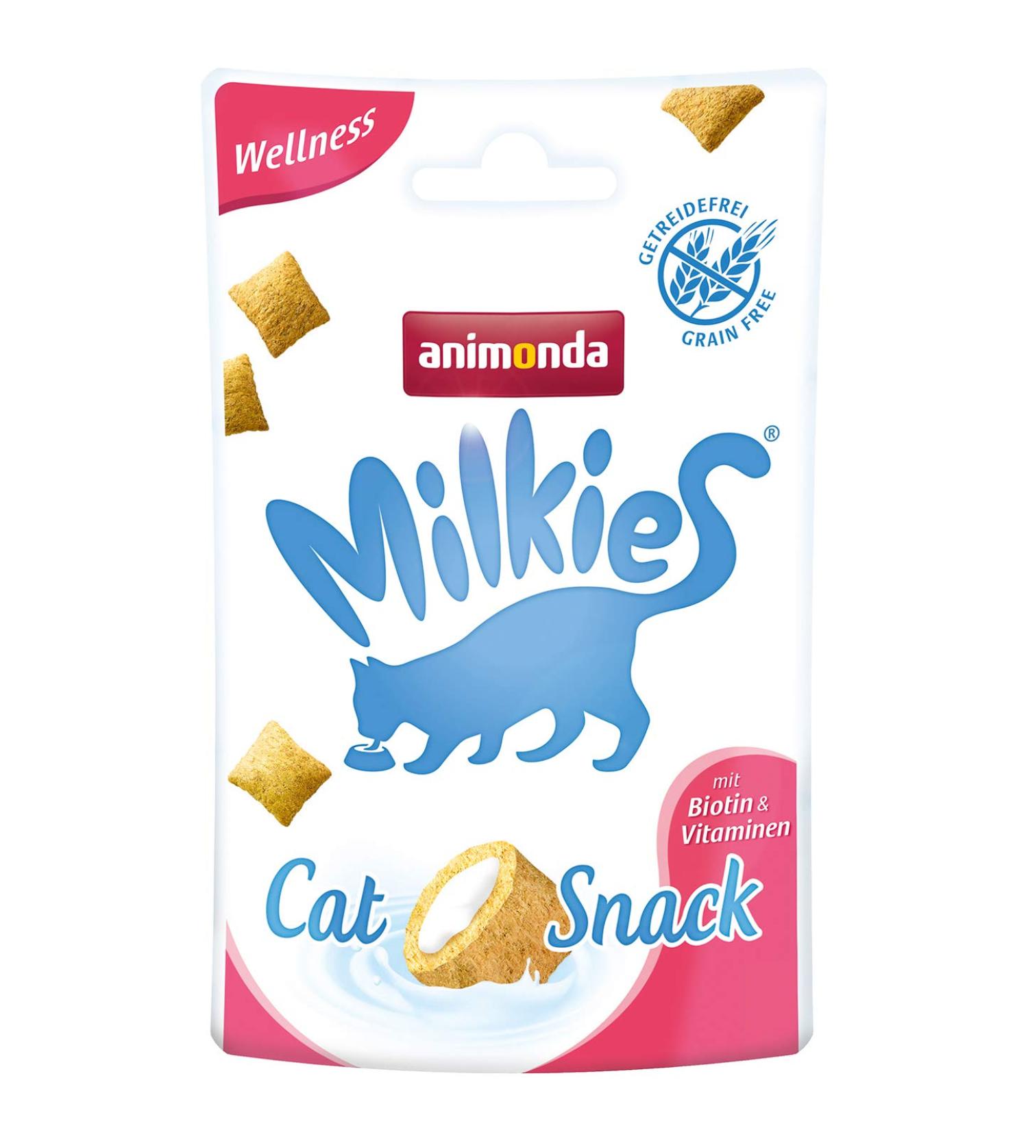 Animonda Milkies Wellness Cat Snacks - Grain-Free Crunchy Pillows for Cats 12 x 30g Pack - Buy Online on GoSupps.com