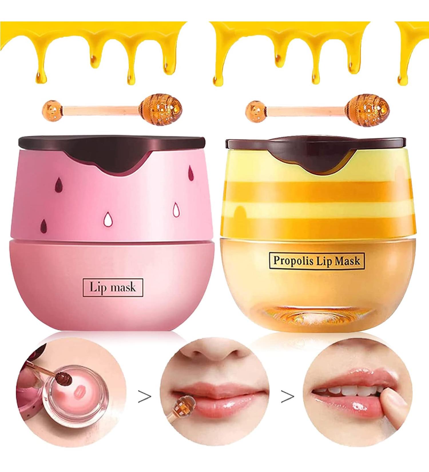 Buy Honey & Strawberry Bee Balm Lip Balm Set | Overnight Lip Mask & Scrub for Hydration & Repair - Buy Online on GoSupps.com