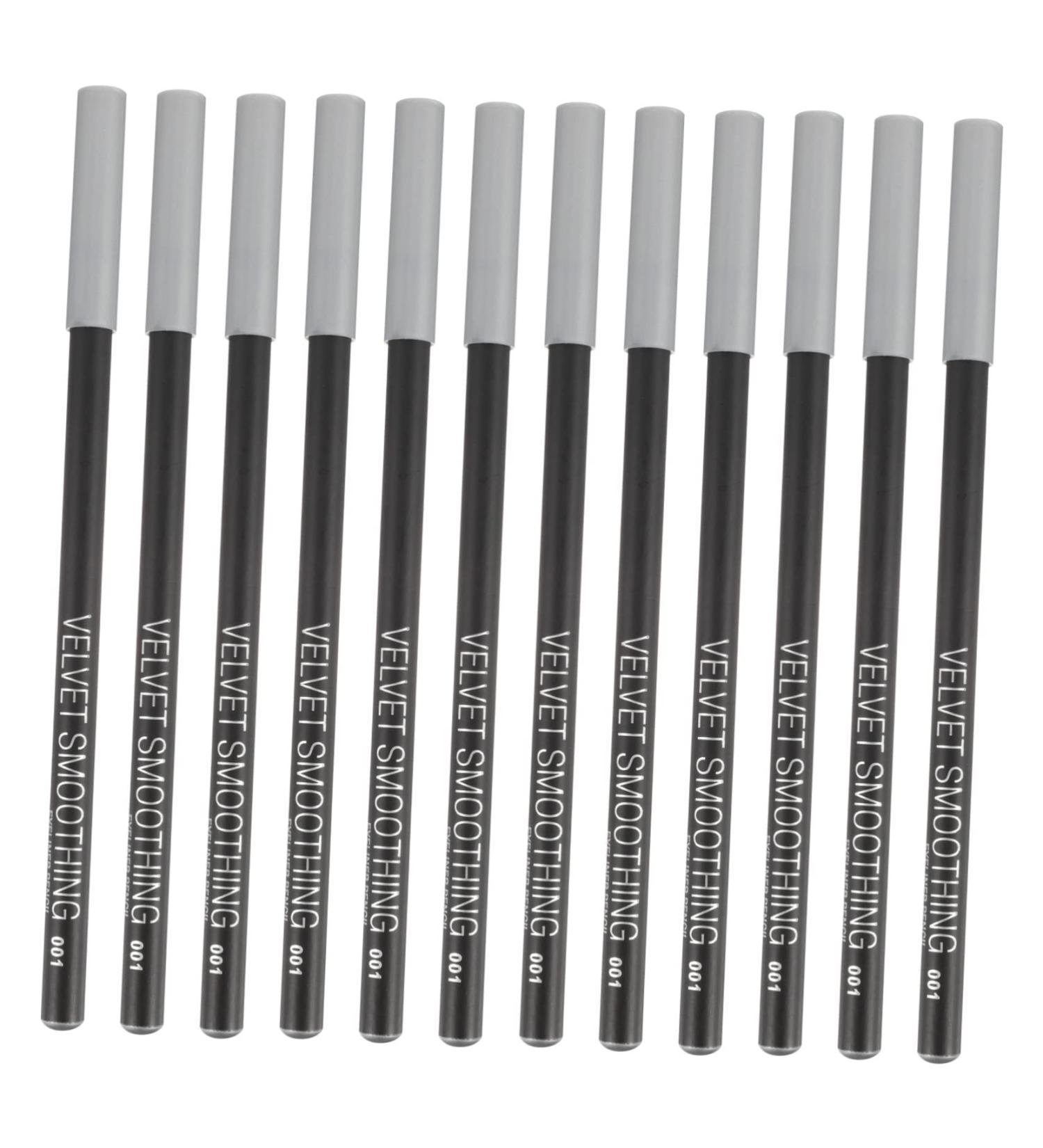  SOESFOUFU 12 Pieces Black Eyeliner 1 Eyeliner Makeup Eyeliner Eyebrow Pencil Micro Applicator Eyeliner Pencil Eyeliner Wooden Pole Plastic Position Girl - Buy Online on GoSupps.com