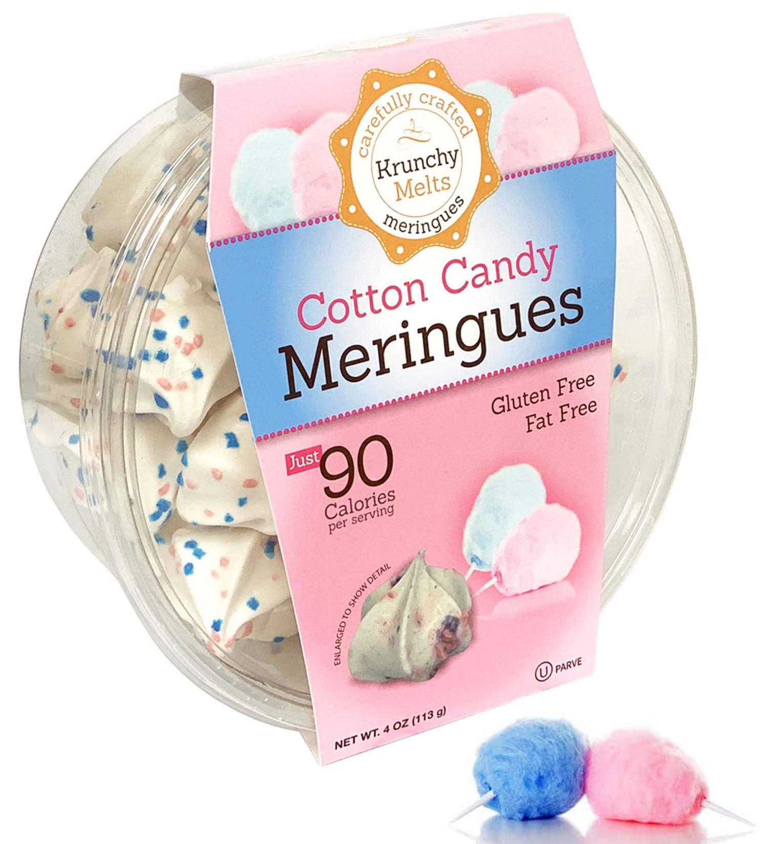 Krunchy Melts Cotton Candy Meringue Cookies - Fat Free, Gluten Free, Nut Free - 90 Calories - Low Calorie Sweet Treats - Buy Online on GoSupps.com