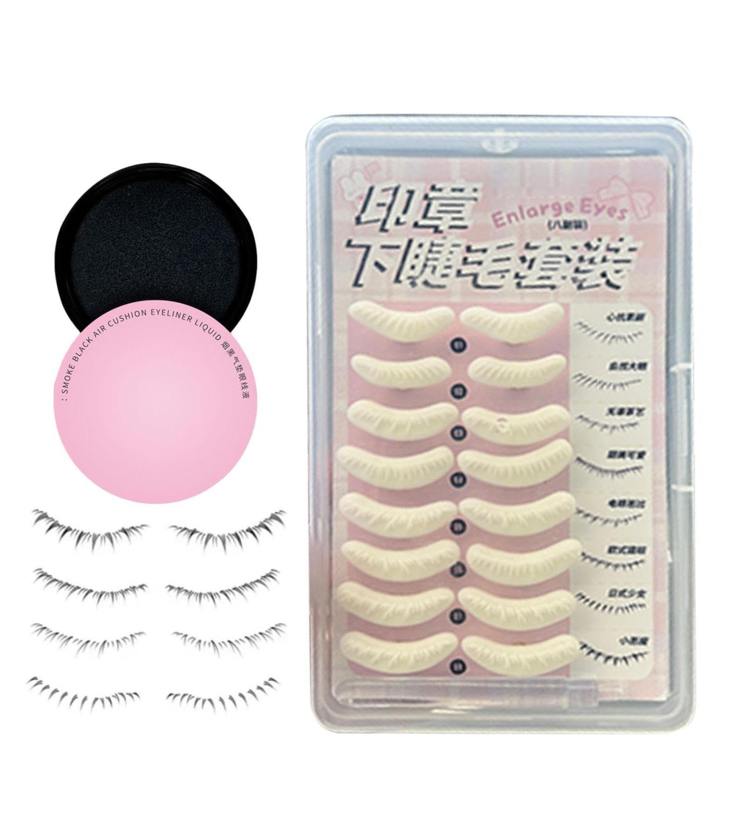 Eyelash Stamp Lower Lash Mascara Stamp Bottom Eyelash Makeup Applicator Eyelash Tool Convenient Long-Lasting Safe Lash Stamp Effort-Saving Quick Eyelash Stamp for Eye-Catching Makeup Set of 8 + Eyeliner Cushion Stamp - Buy Online on GoSupps.com