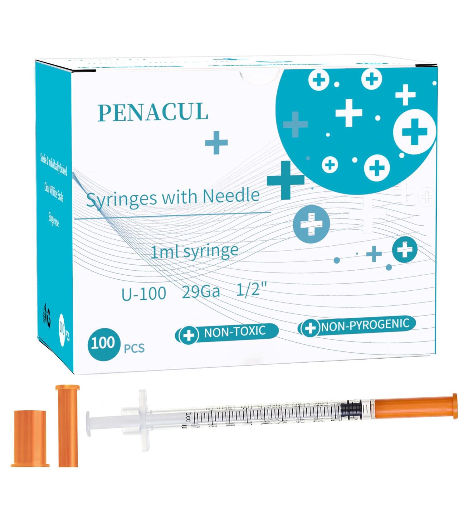 PENACUL 1cc Lab Syringes with Needle 29 Gauge - Pack of 100 - Buy Online on GoSupps.com