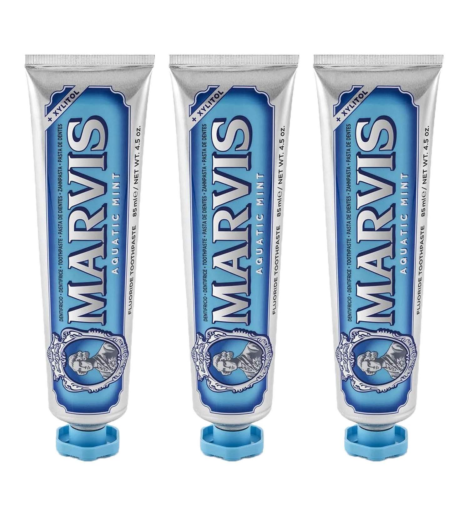 Marvis Toothpaste AQUATIC MINT 85ml pack of 3 (3 x 85ml)