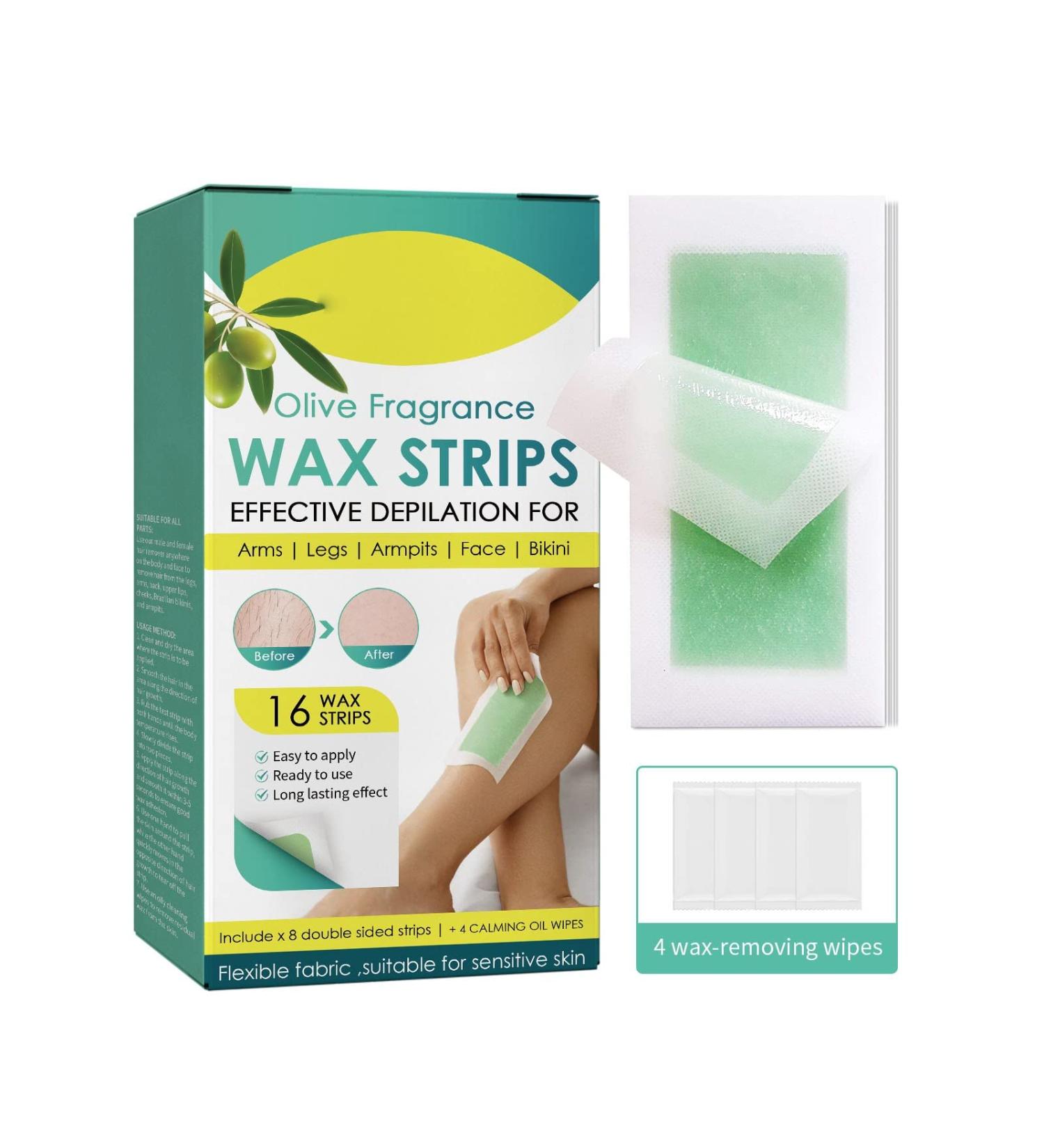 Hair Removal Wax Strip Set - 16 Body Stripes for Face Legs Arms & Bikini - 94g Kit - Buy Online on GoSupps.com