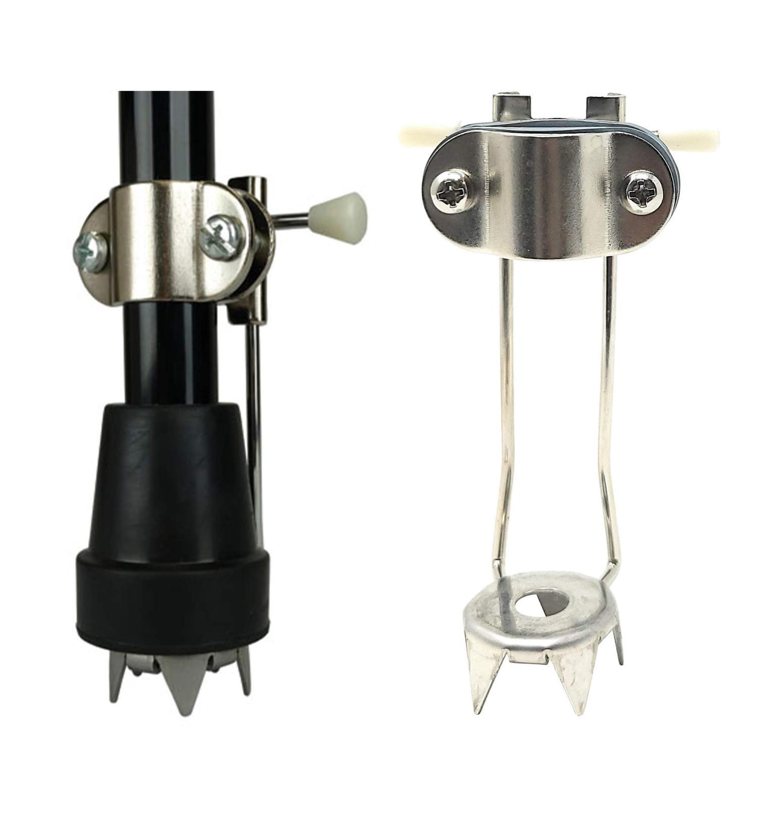 2-Pack Heavy Duty Metal 4-Prong Retractable Ice Cane Tip Attachment for Safer Walking in Ice and Snow - Buy Online on GoSupps.com