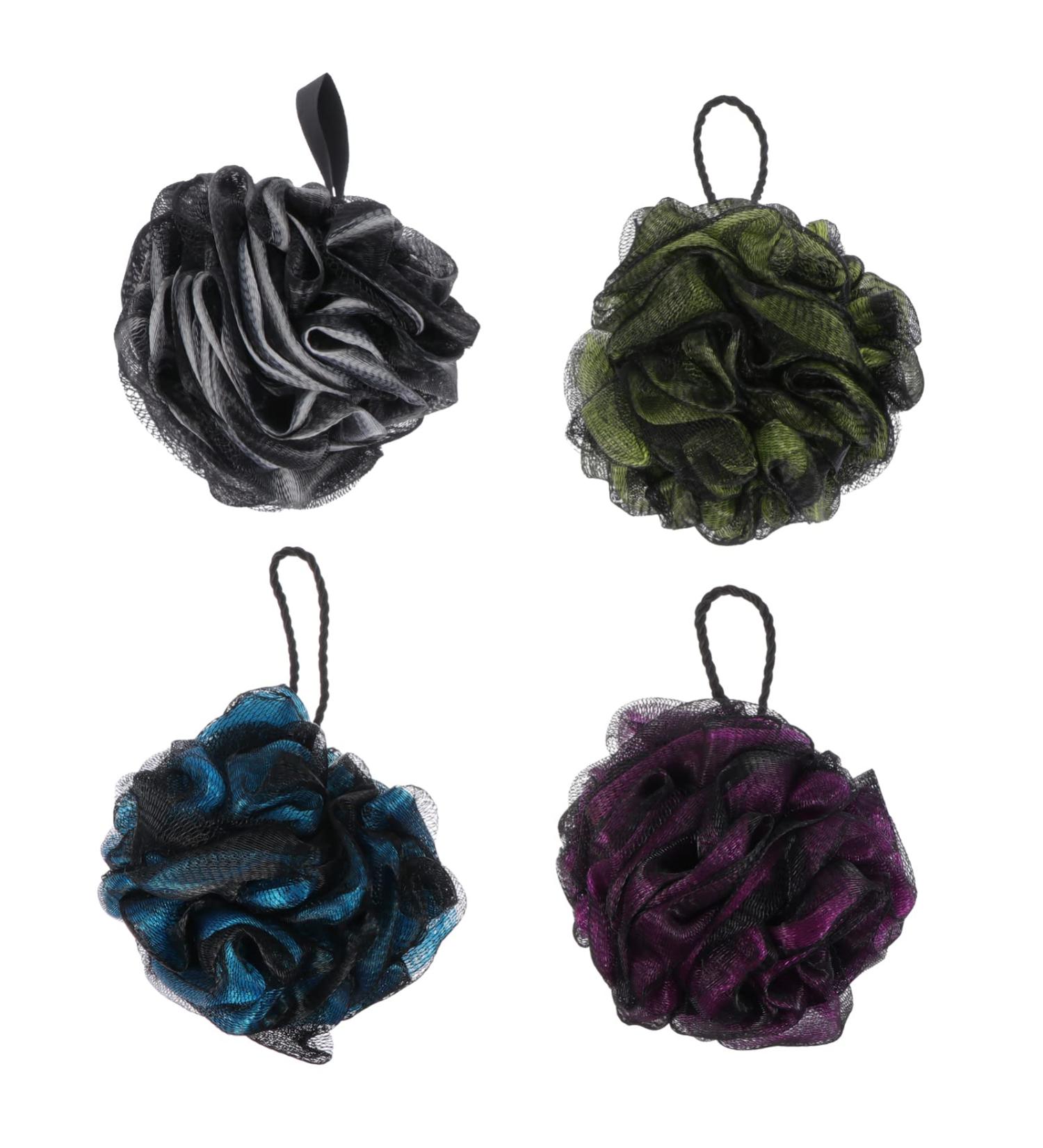 Buy FOMIYES 4pcs Bath Ball & Flower Pouf - Body Scrubber & Shower Loofah for Women | Mesh Pouf & Back Scrubber for Ultimate Cleanliness - Buy Online on GoSupps.com