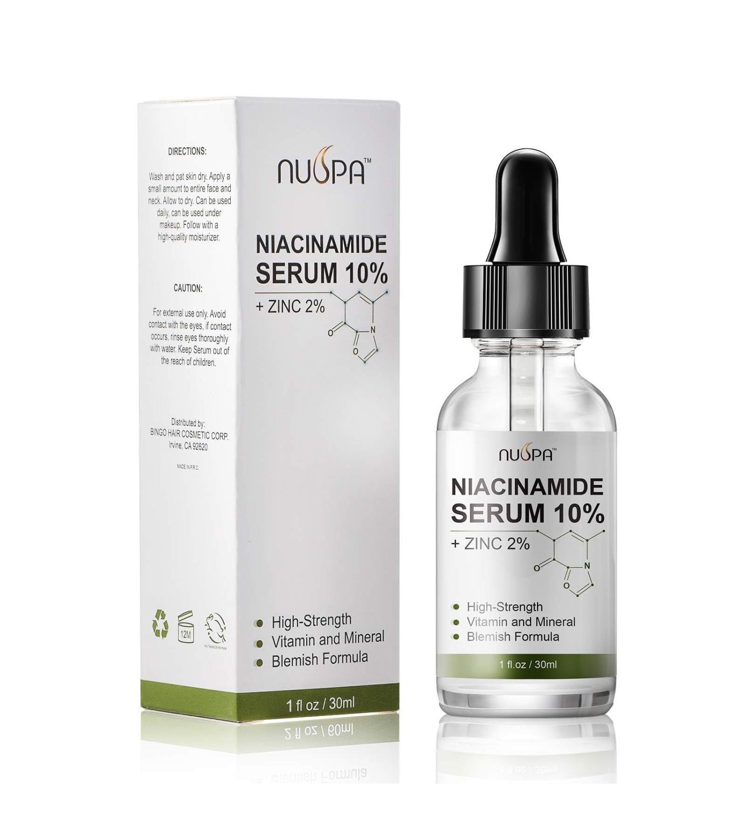 Niacinamide Serum 10% Plus Zinc 2% for Face Skin Care Vitamin B3 Facial Serum with Hyaluronic Acid for Acne Pore Reducer Treatment - Buy Online on GoSupps.com