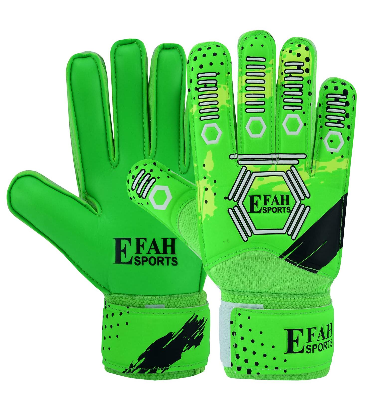 EFAH SPORTS Goalkeeper Gloves for Kids | Super Grip Soccer Gloves for Boys & Girls Size 4 Green - Buy Online on GoSupps.com