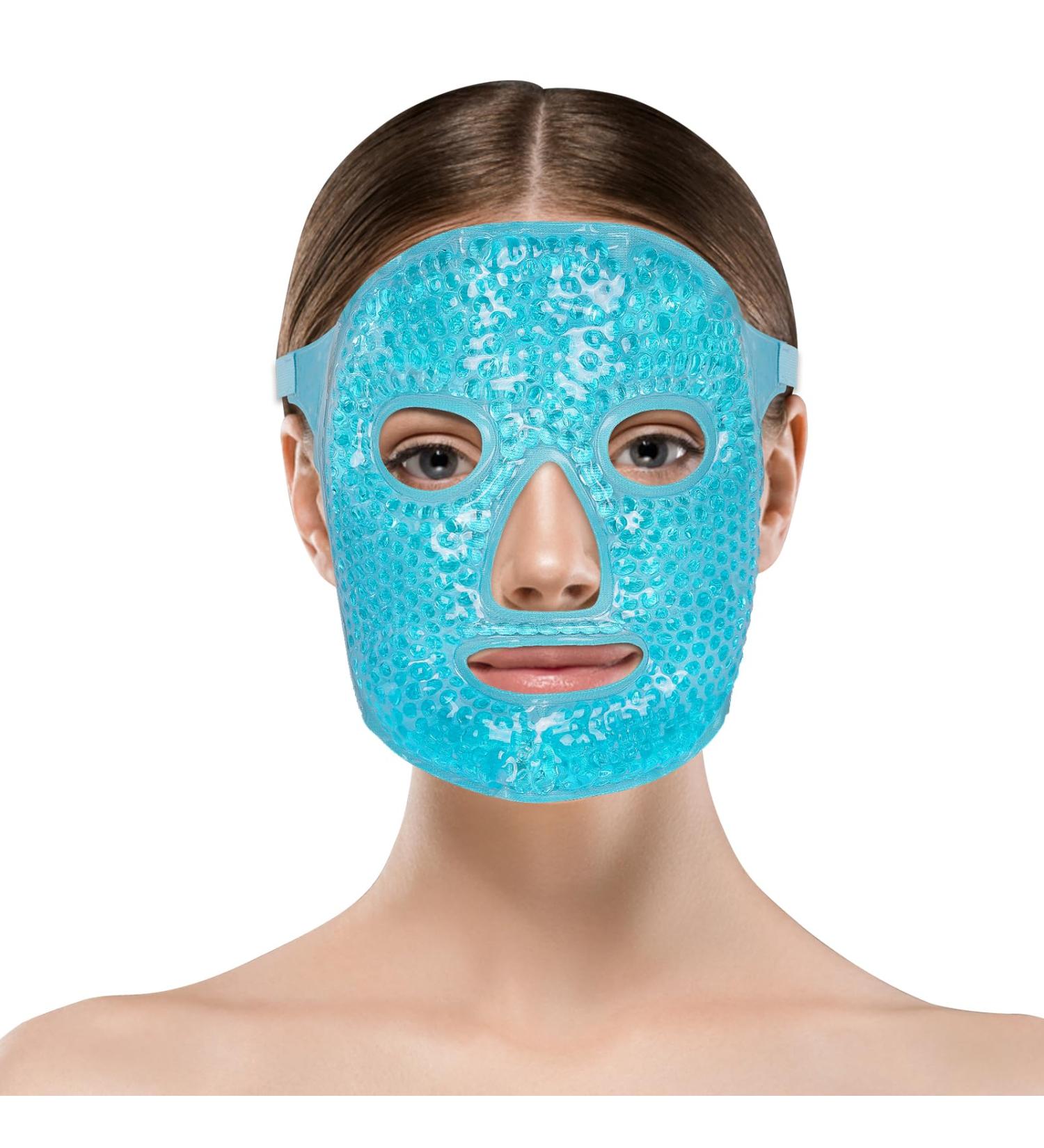 ACWOO Cooling Gel Beads Face & Eye Mask for Puffy Eyes - Hot Cold Therapy for Migraine Relief, Dark Circles, and Sinus Pain - Buy Online on GoSupps.com