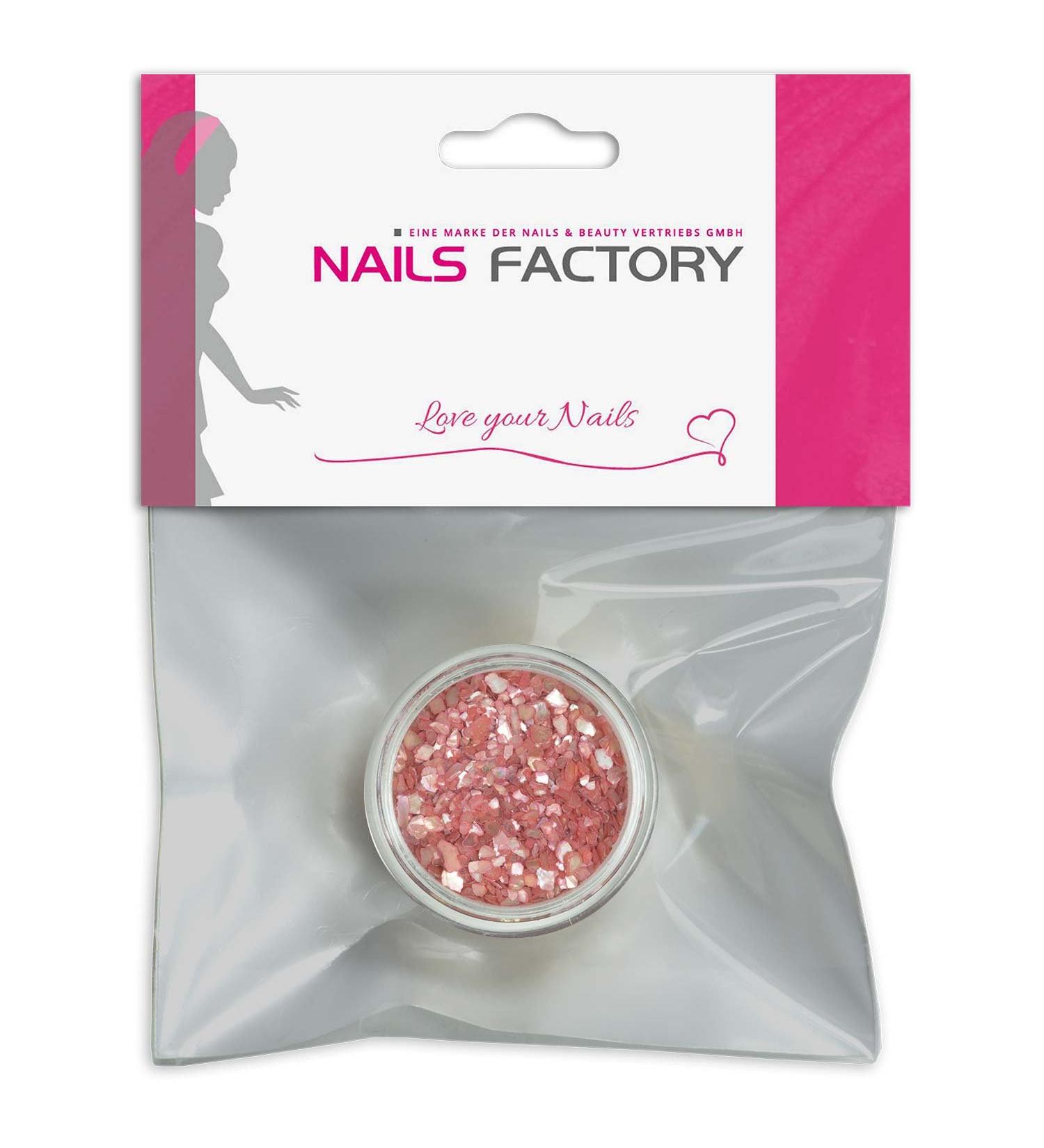 N&BF Nail Art Muschelspleter |Crushed Shells Red |Perlmutt splinters for gel nails and acrylic modeling |Glitter Sea Shells |Glitzer mussel particles |Musschel inlays red