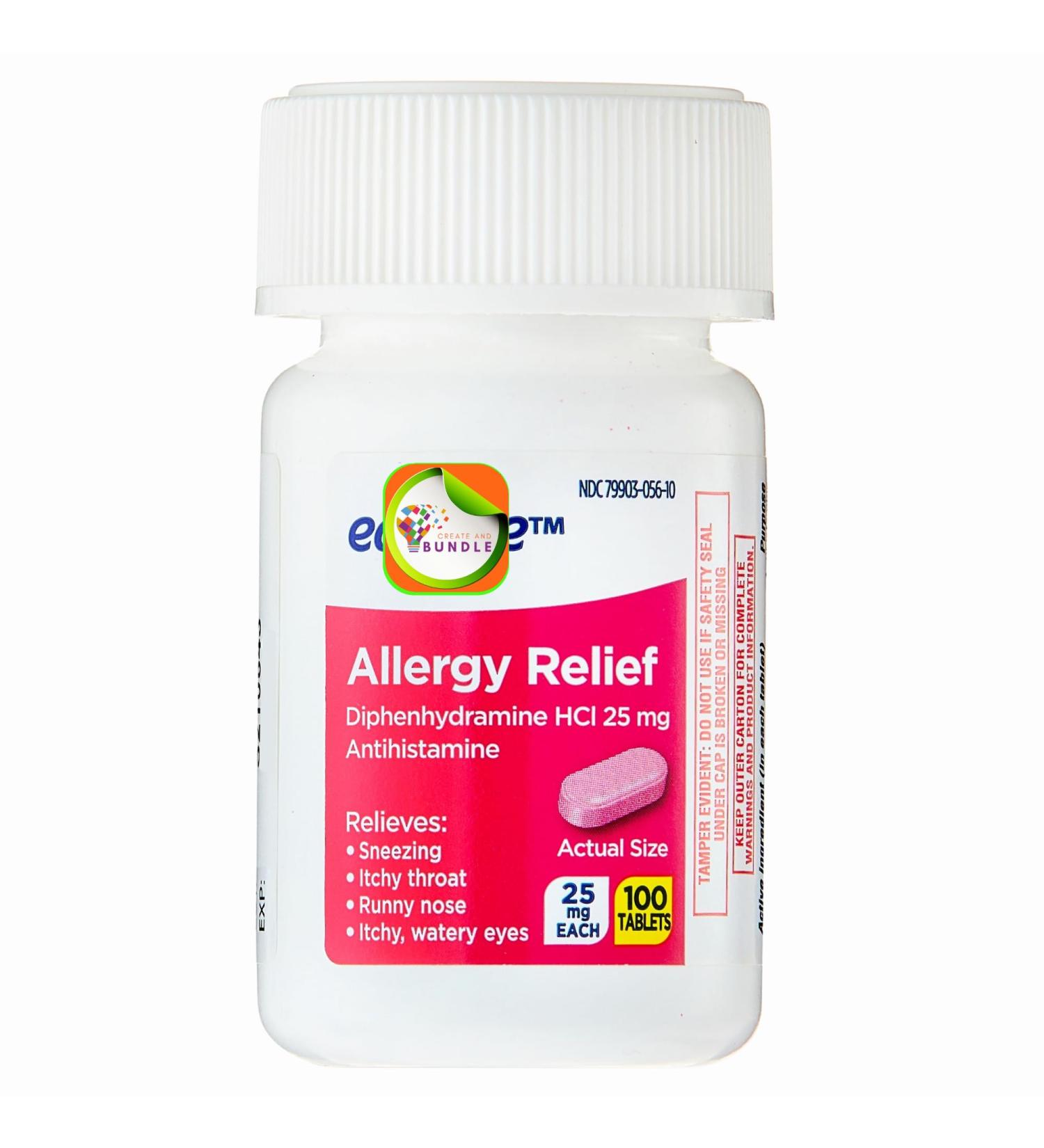 Equate 25 mg 100ct Tablets + Create Sticker - Buy Online on GoSupps.com